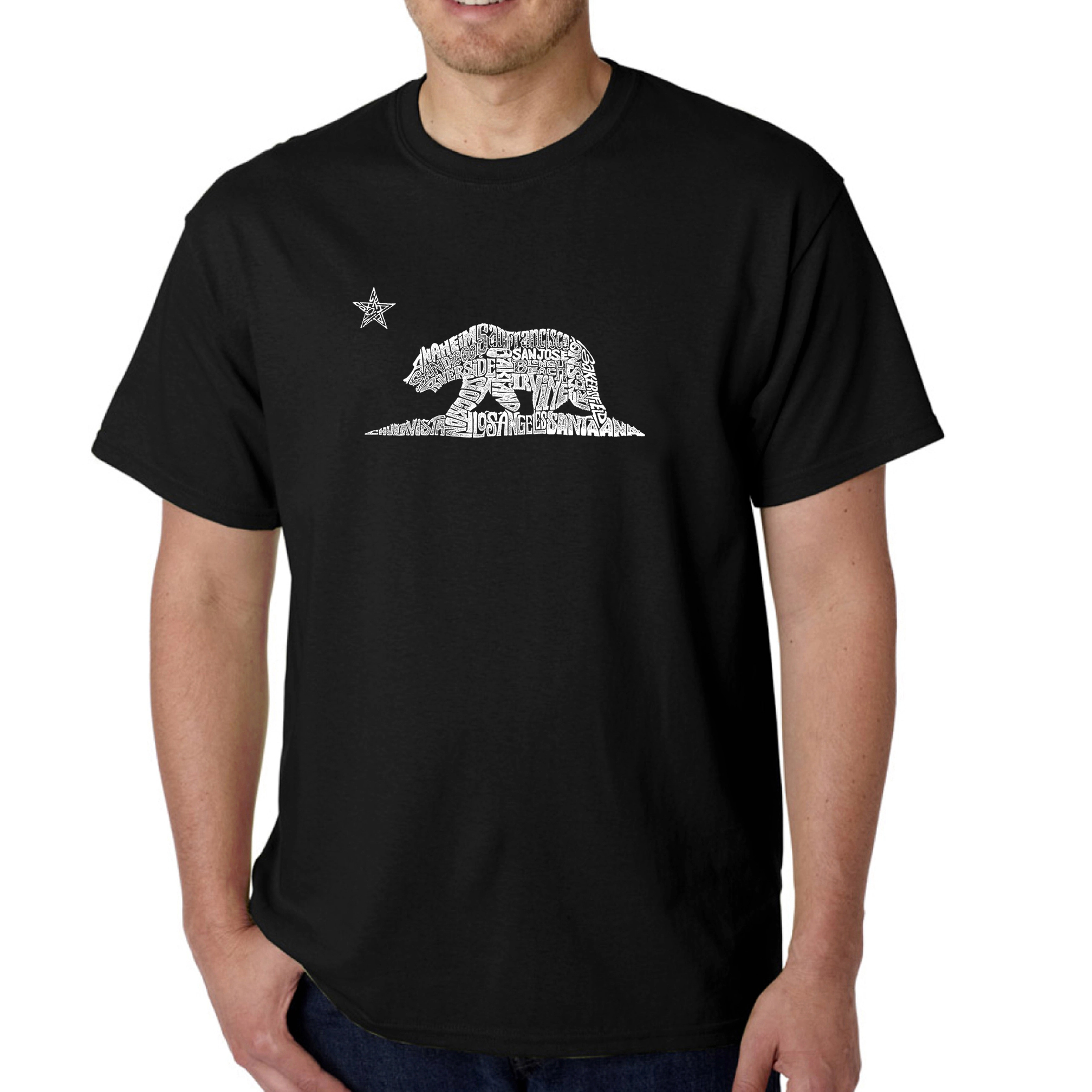 LA Pop Art Men's Word T-Shirt - California Bear