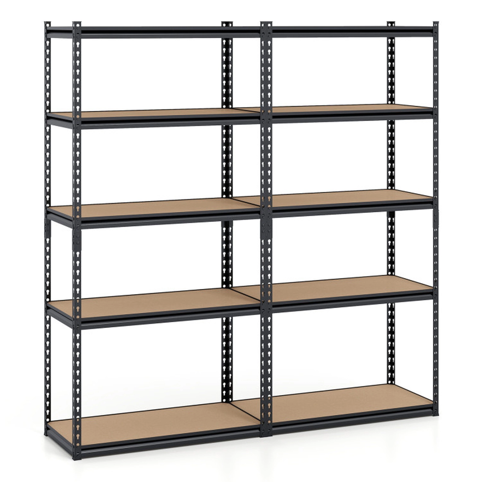 SUGIFT 5-Tier Metal Garage Shelving Unit Adjustable Storage Rack 440-lb Per Shelf 2200-lb Capacity Set of 2 Black