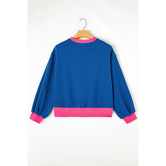 Threaded Pear Women's Karilia Colorblock Bubble Sleeve Sweatshirt