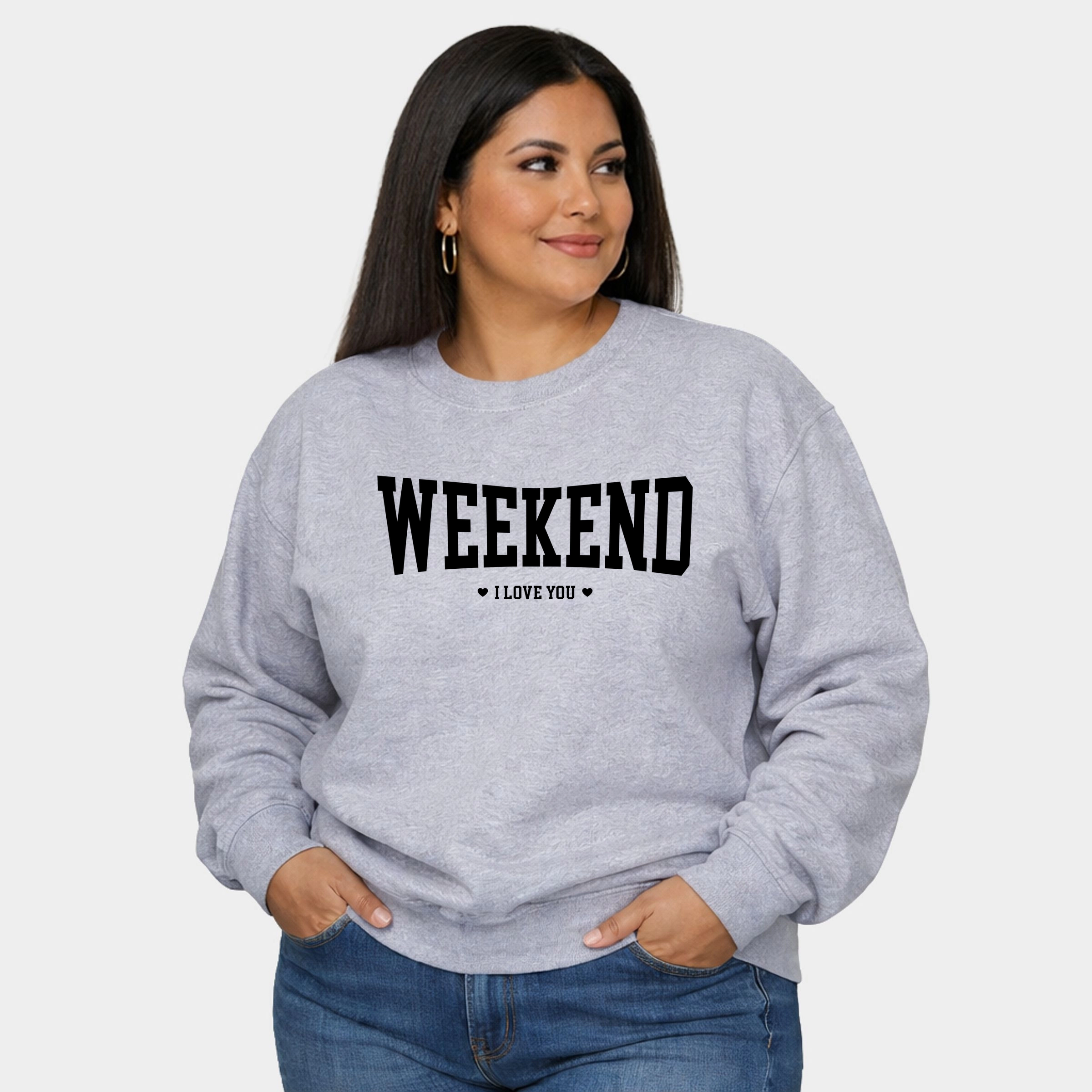 Simply Sage Market - Women's Plus Sweatshirt Weekend I love You Heart