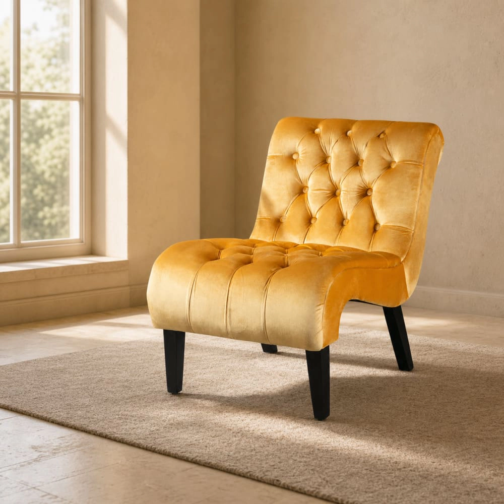 GOODSILO Upholstered Velvet Accent Chair Comfortable Seating