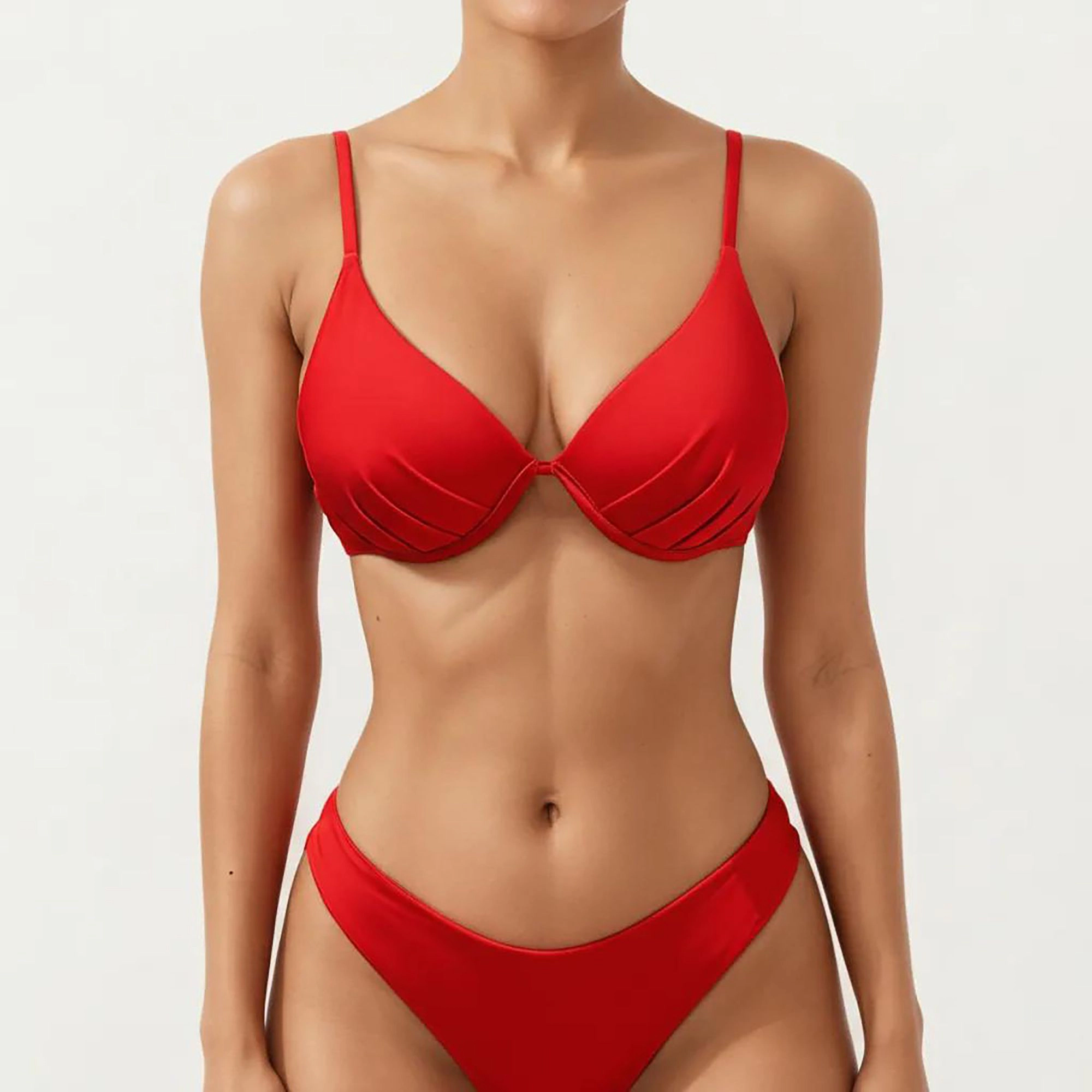 Anna-Kaci Women's 2-Piece Bikini Set with Underwire Top and Classic Low Rise Bottom