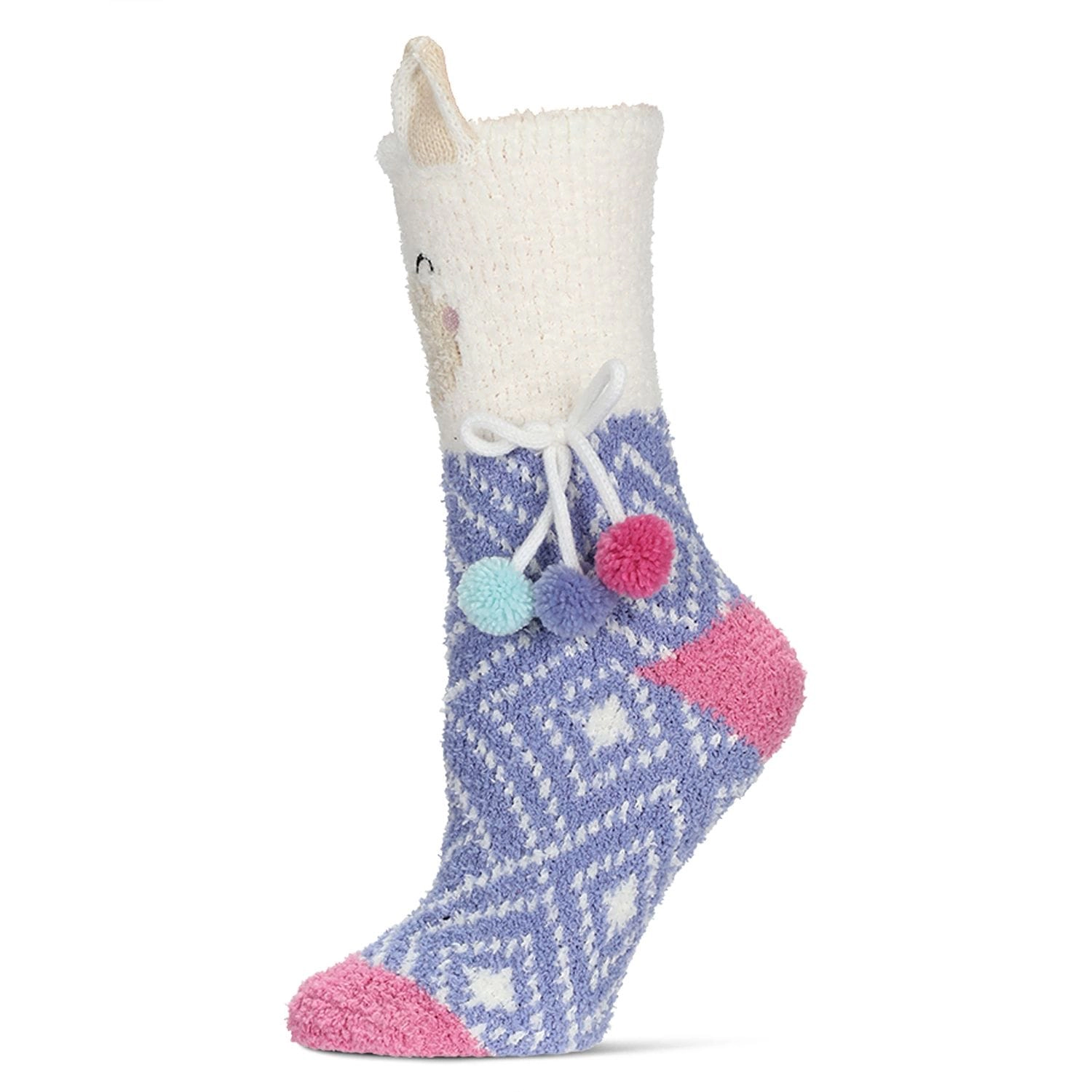 MeMoi Women's Llama Embellished Critter Plush Crew Socks