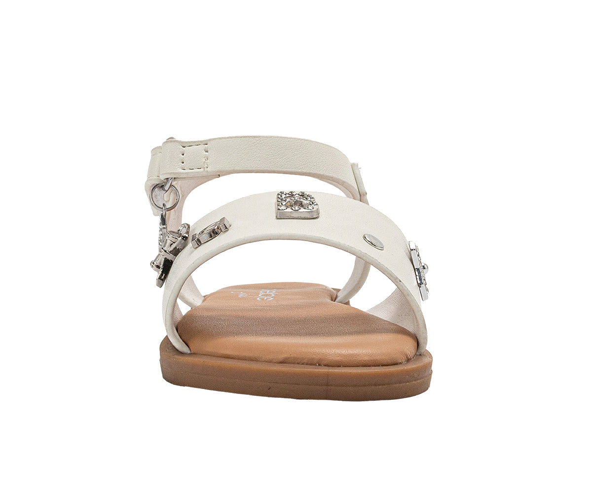 bebe Toddler Girl's’ Fashion Sandals - Dressy Shoes with Decorative Metal Charm