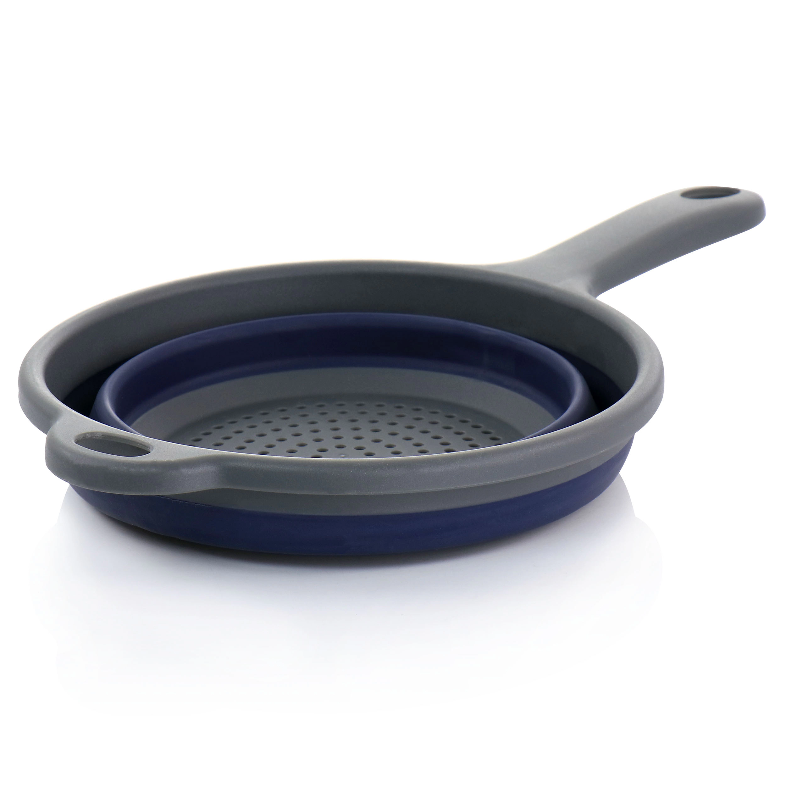 Oster Bluemarine Collapsible Polypropylene Colander with Handle in Navy