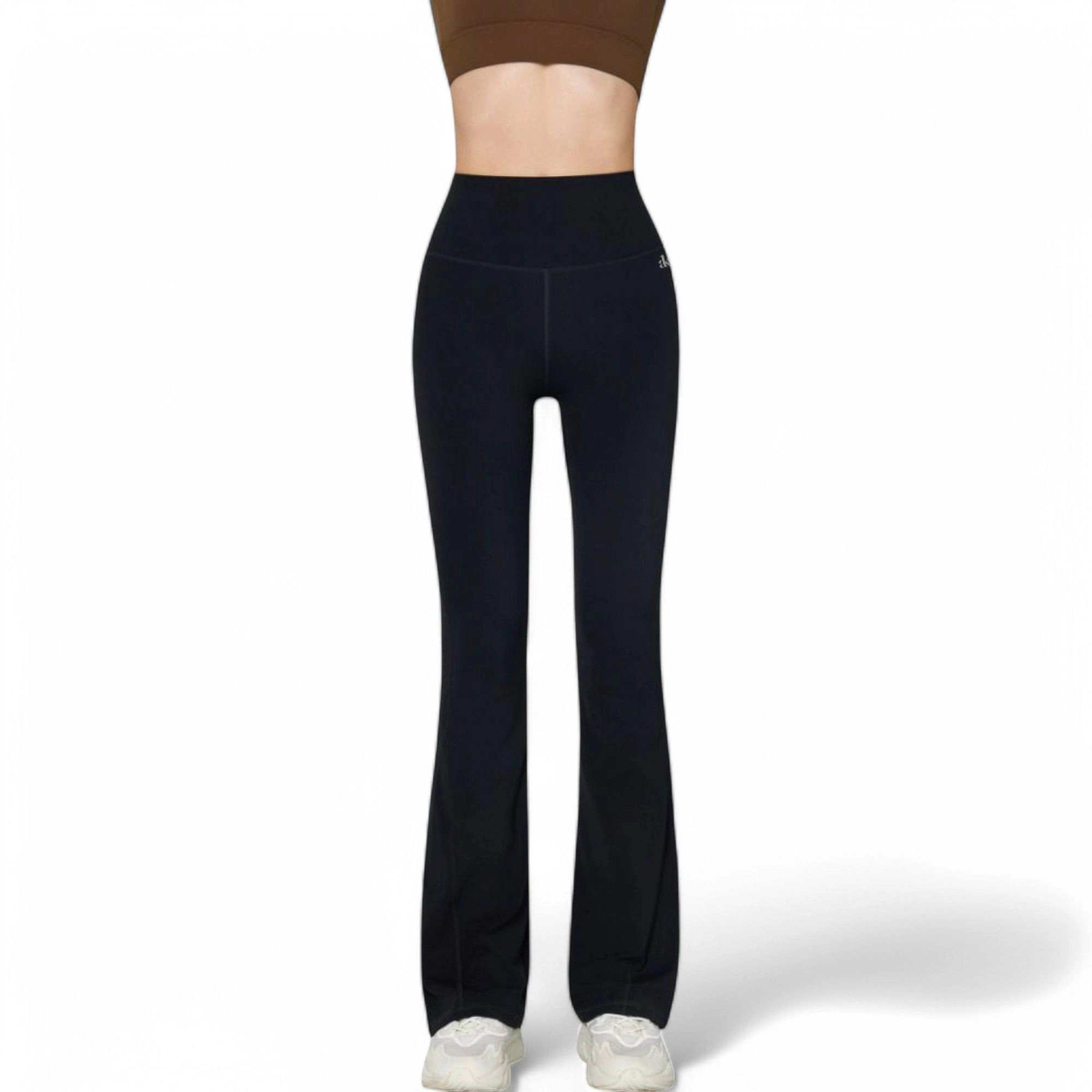 Anna-Kaci Active Women's High-Waist Flared Leggings with Stretch Fabric and Contoured Fit