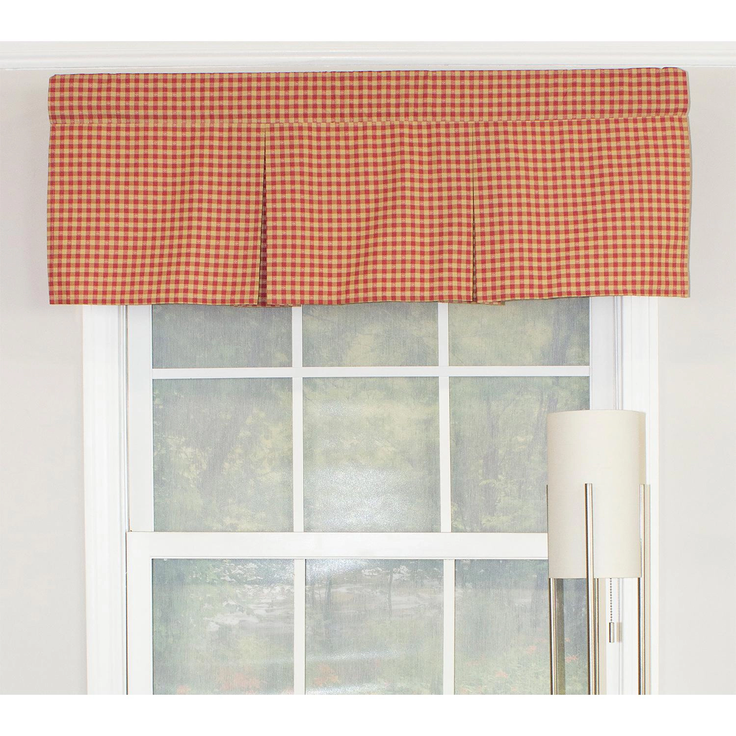 RLF Home Le Fleur Pleated  100% Cotton with Fully Lined 3" Rod Pocket Valnance for Windows 42" x 15" Coral
