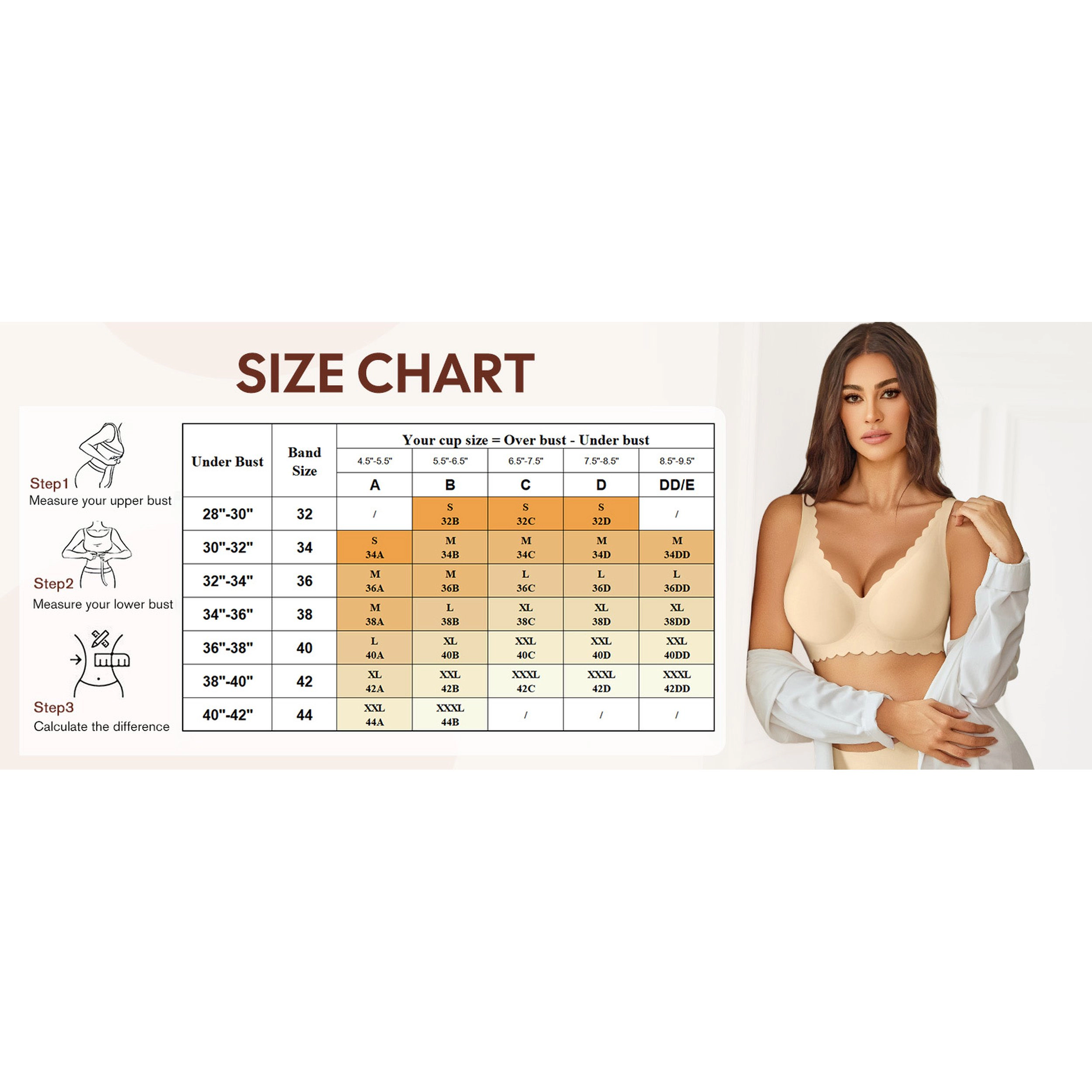 Avidlove Women's Seamless Wireless Deep V Plunge Full Coverage Bra