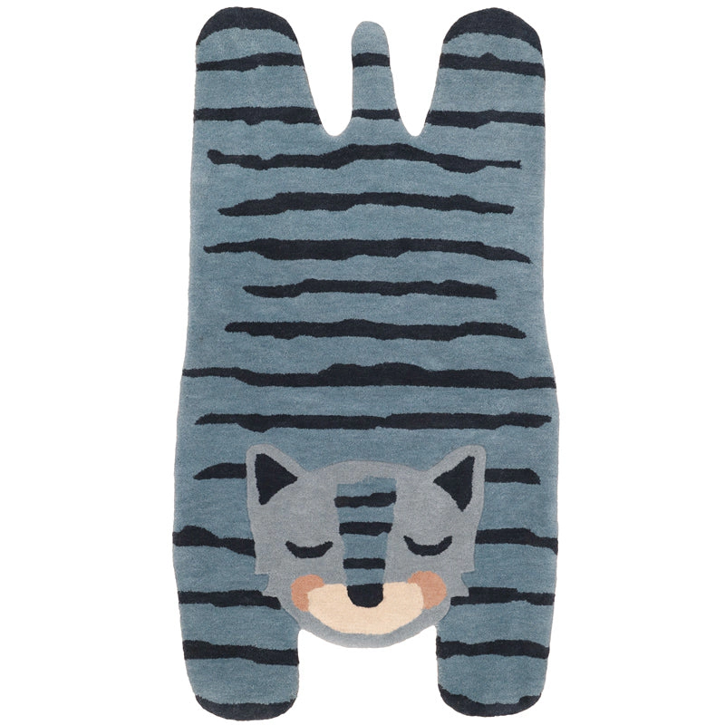 Nattiot Hand Tufted Wool Kids' Rug - Blue Tigger
