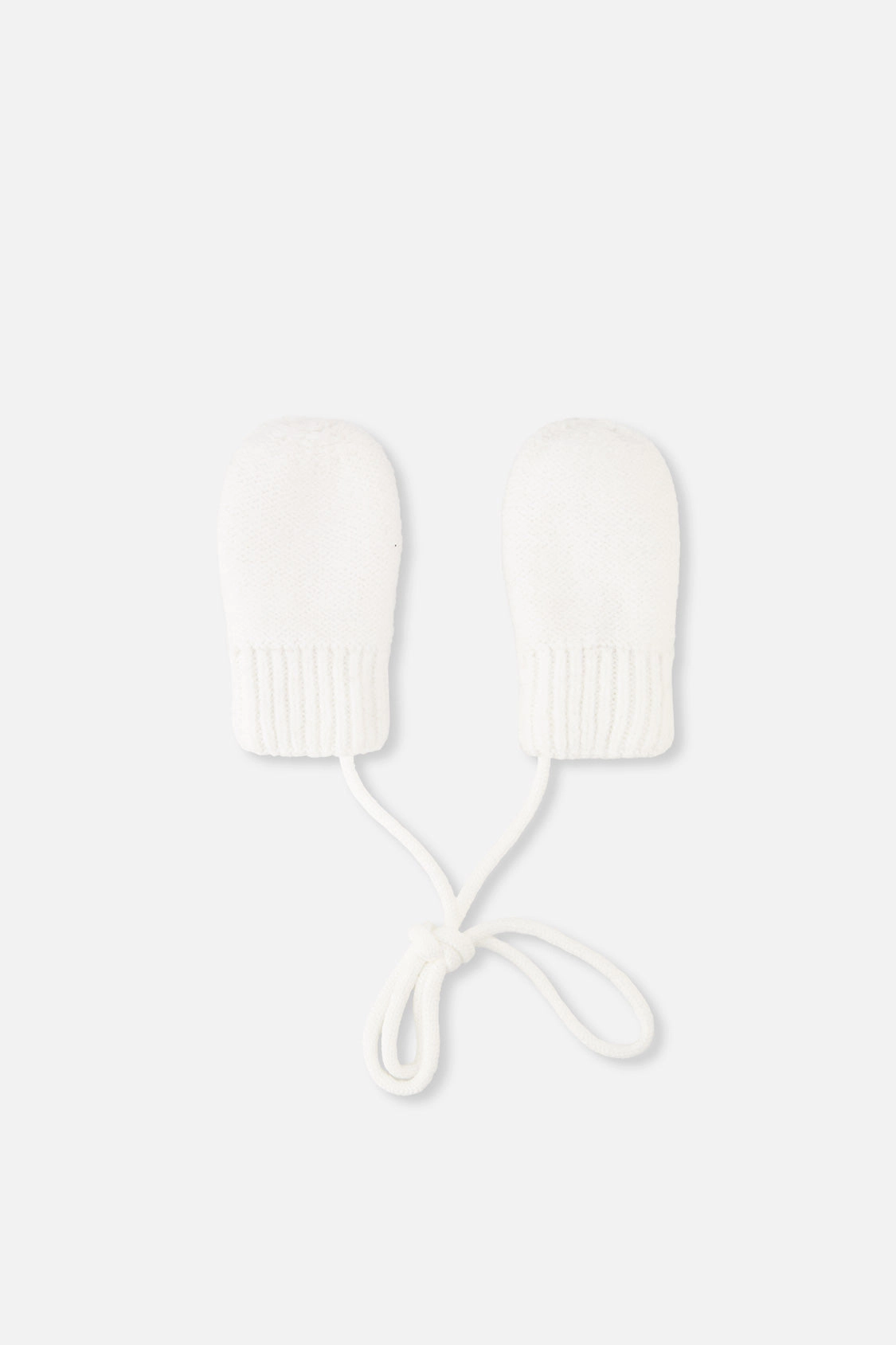 Deux par Deux Unisex Infant Knit Mittens with String