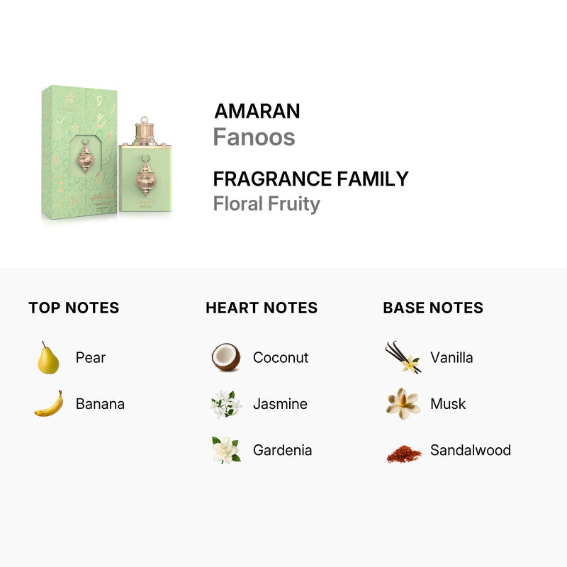 Amaran Fanoos Eau de Parfum Spray - 3.4 fl oz (100 ml)