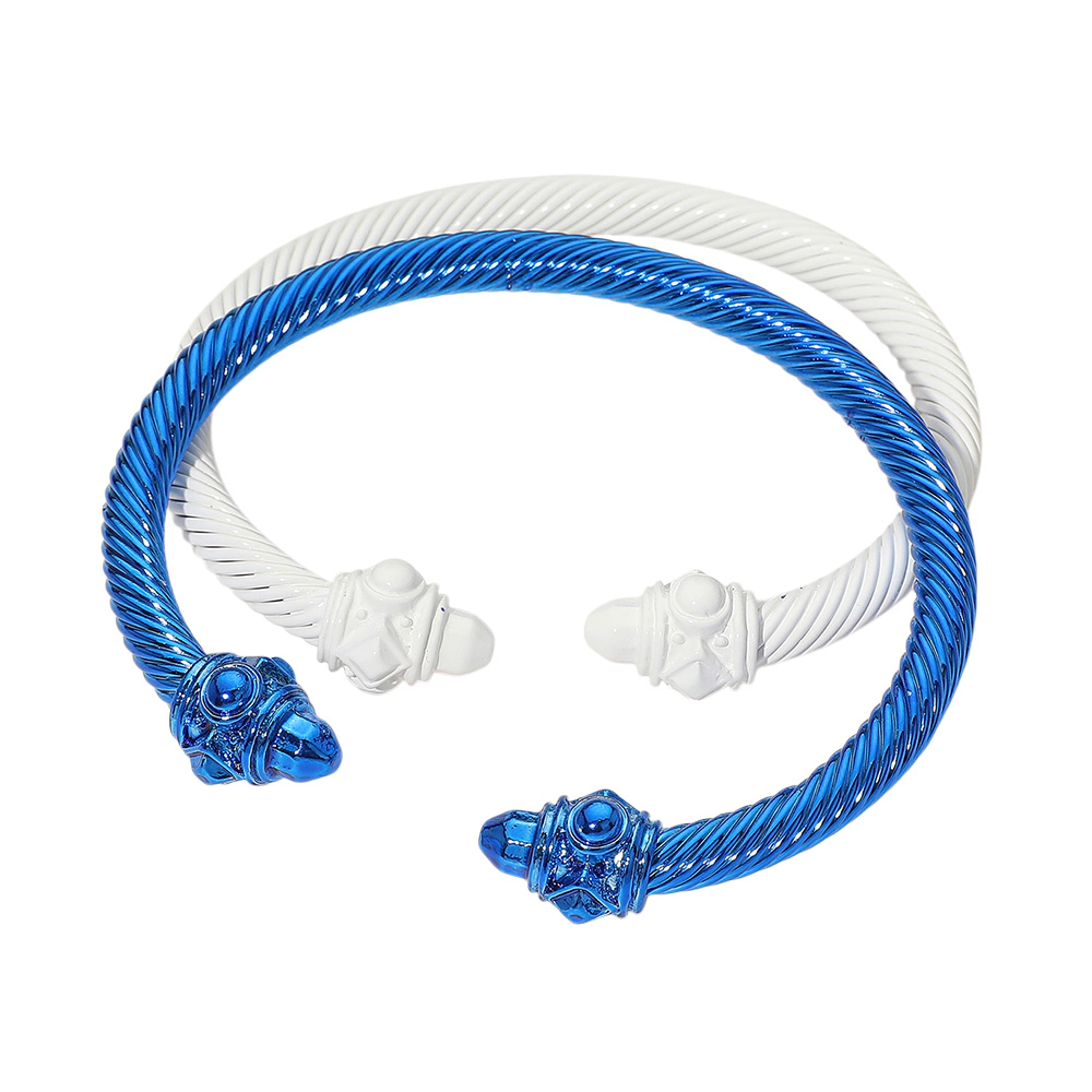 FASHNZFAB 2PCS - Metal Twisted Cuff Bracelets