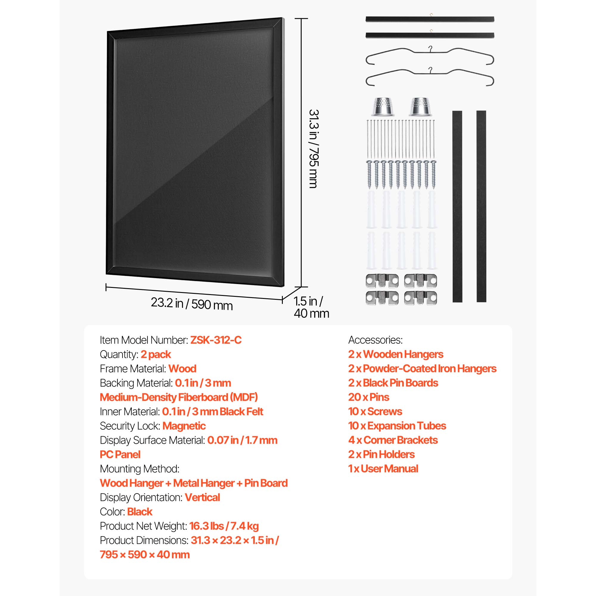 HONGGE Jersey Frame Display Case Wooden Sport Jersey Shadow Box with 98% UV Protection PC Panel and Hanger Magnetic