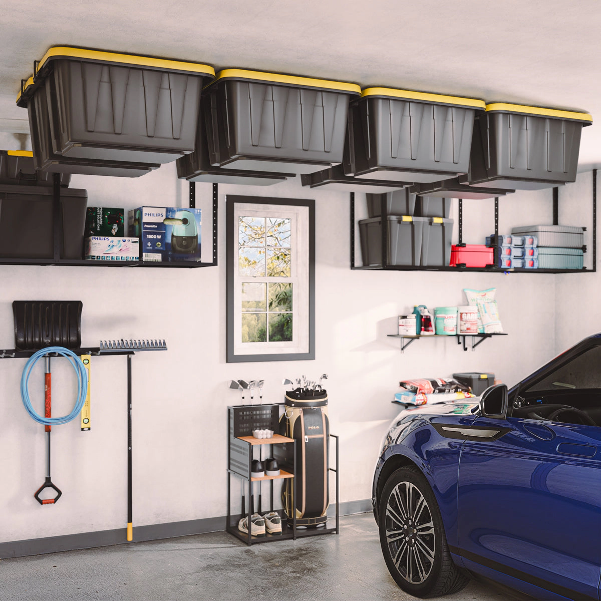 StoreYour ToteLoft Ceiling Tote Storage Rack, Holds 4 Bins, Holds Up To 200 lbs