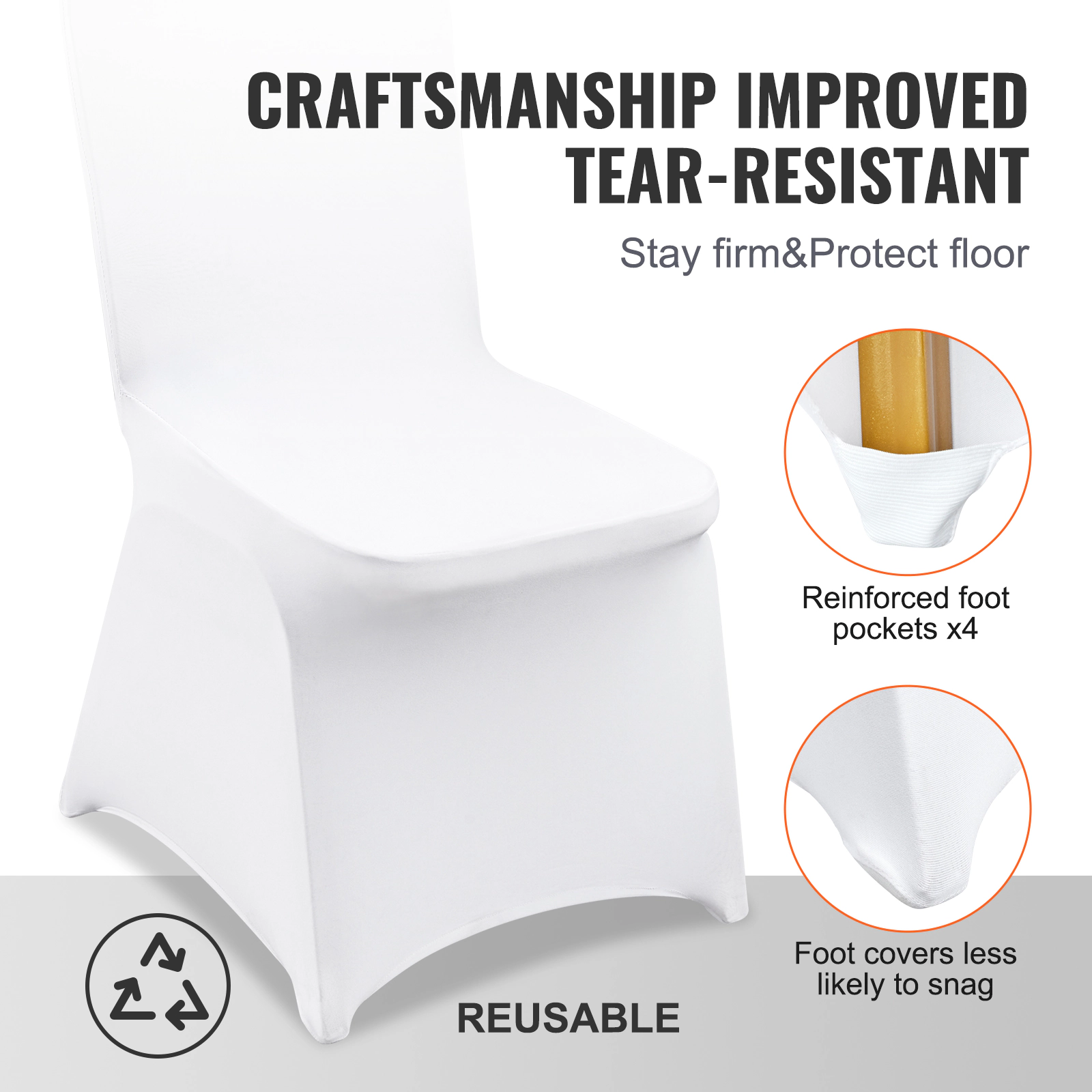HONGGE Stretch Spandex Folding Chair Covers, Universal Fitted Chair Cover, Removable Washable Protective Slipcovers