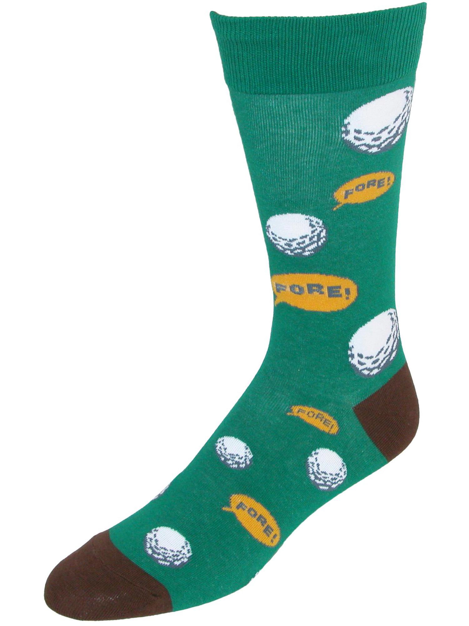 Fine Fit Men's Golf Theme Dress Socks