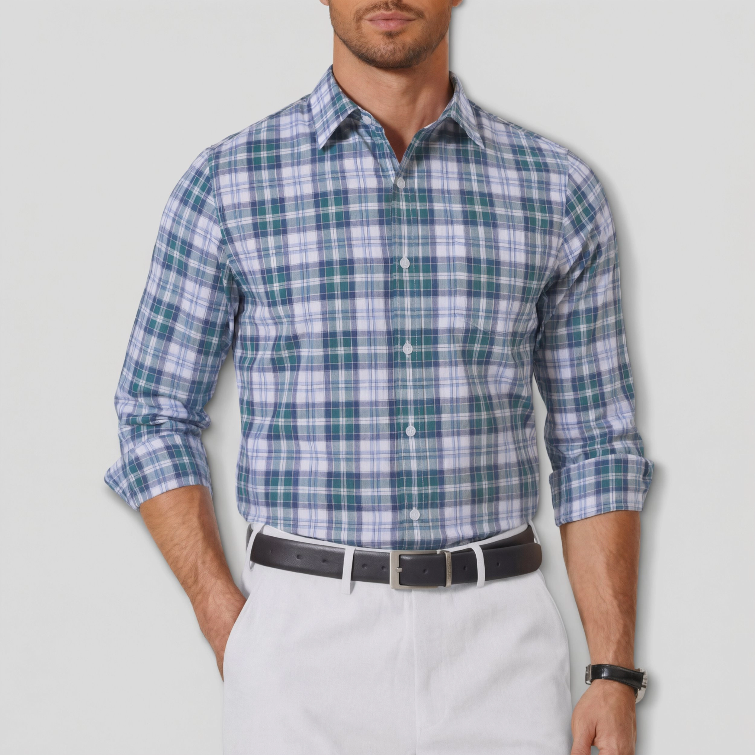 COOFANDY Mens Casual Plaid Long Sleeve Button Down Shirts Spread Collar Check Tops