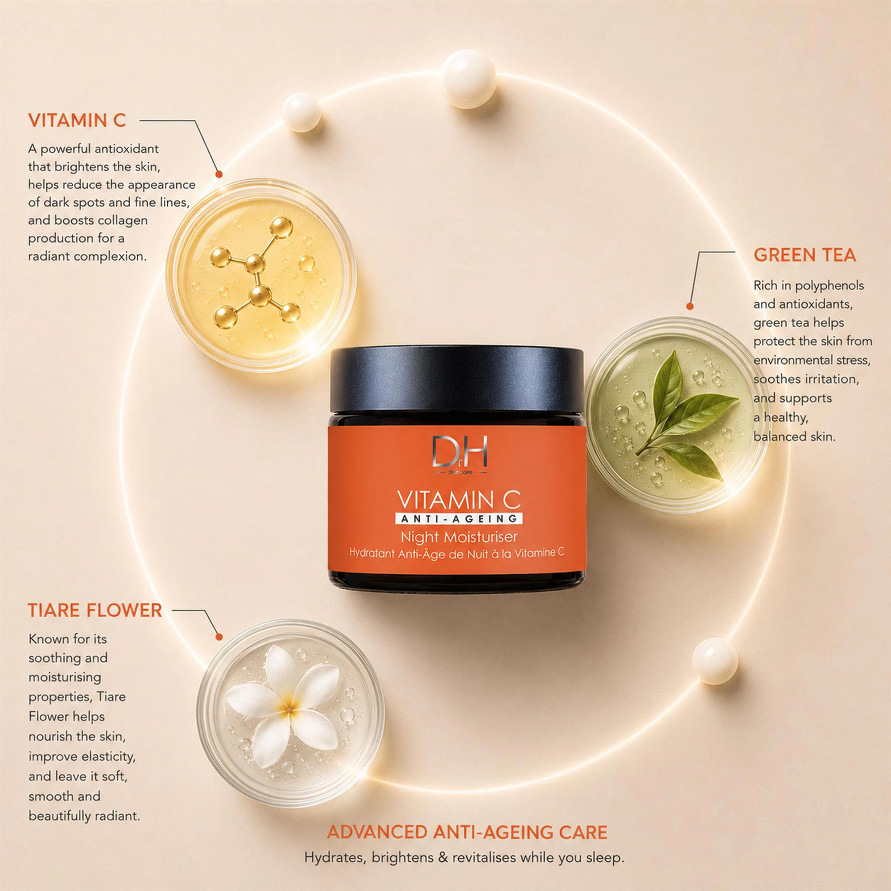 Dr H Vitamin C Anti-Ageing Night Moisturiser 60ml