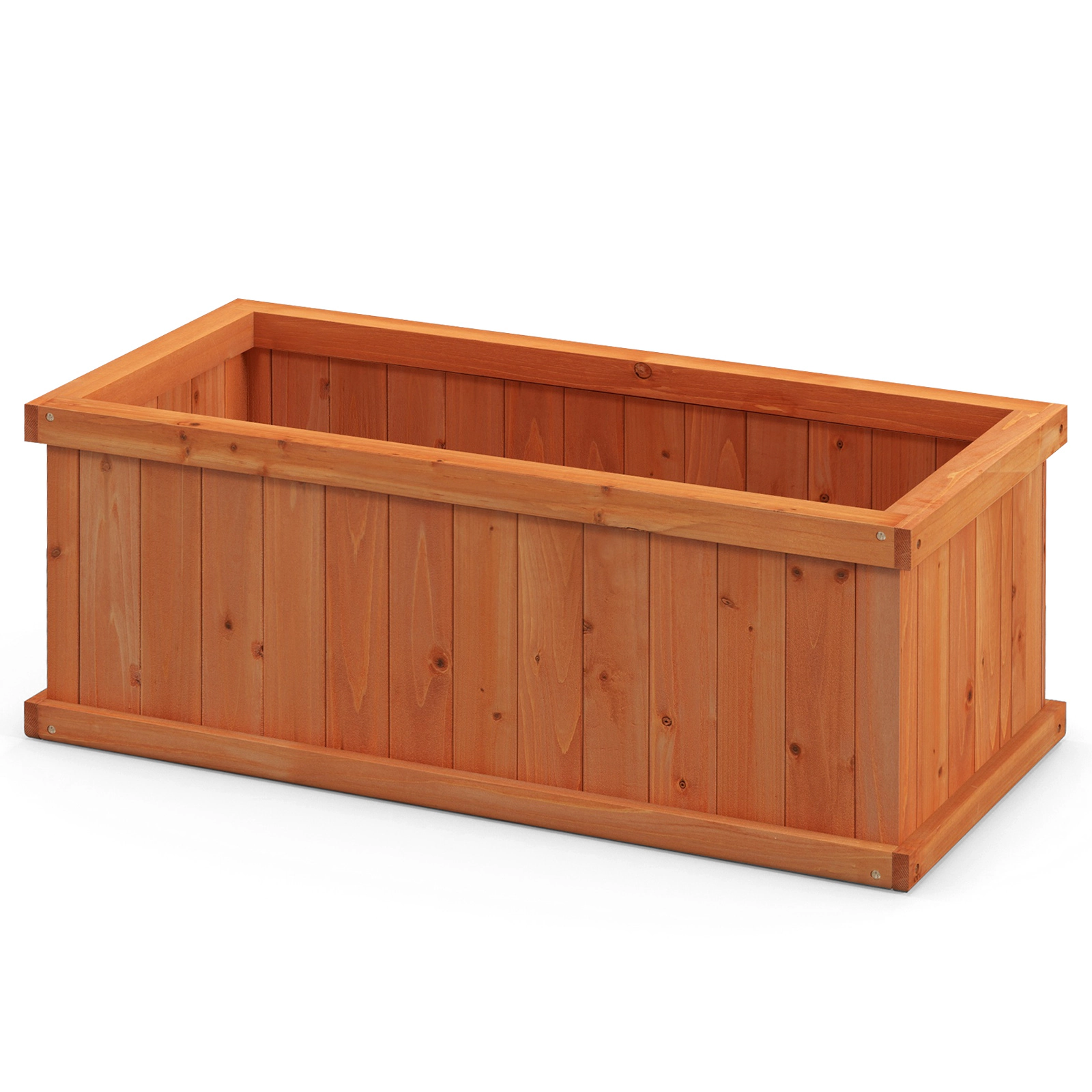 LJG Raised Garden Bed Wooden Planter Box with 4 Drainage Holes and Detachable Bottom Panels