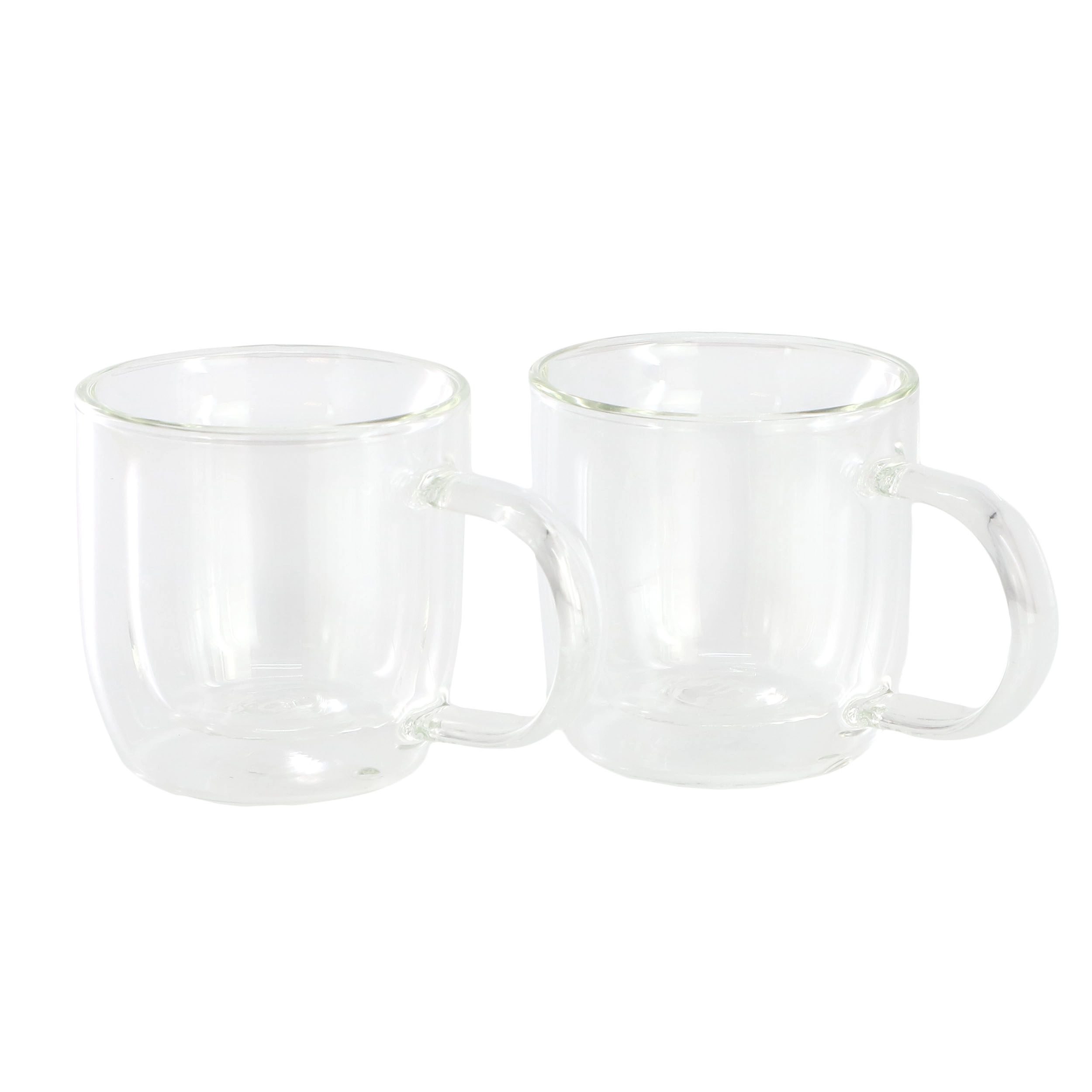 Gibson Homewares Mr. Salon Expresso 2 Pack 3 Ounce Clear Mug Set- Double Wall