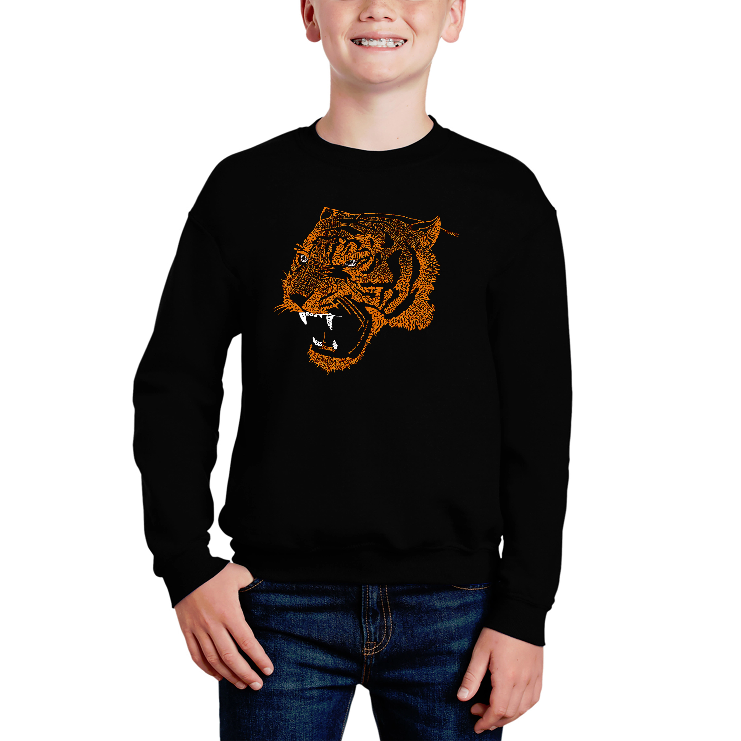 LA Pop Art Boy's Word Sweatshirt - Beast Mode