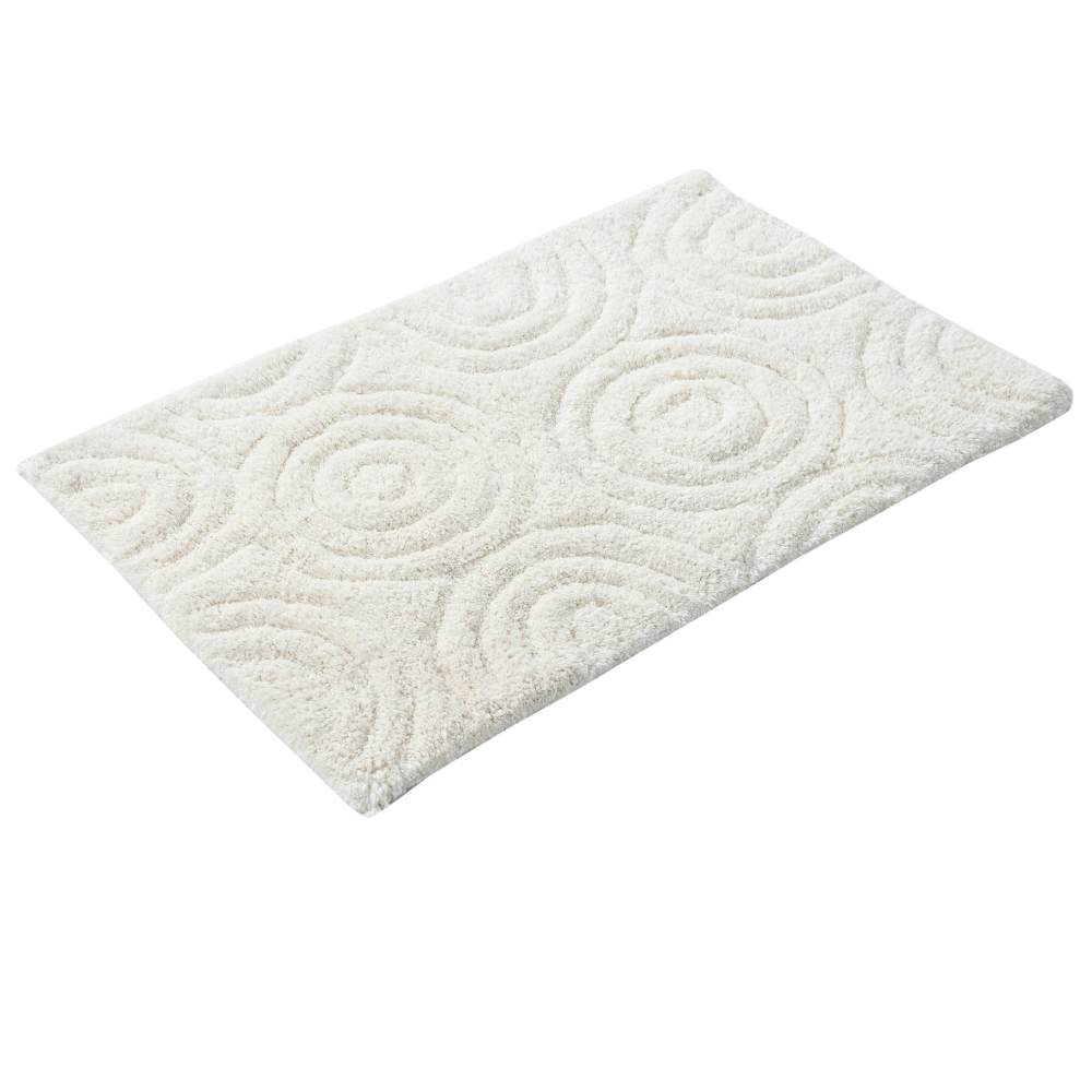 Circle Design Round Cotton with Non Skid Back Bath Rug by Knightsbridge