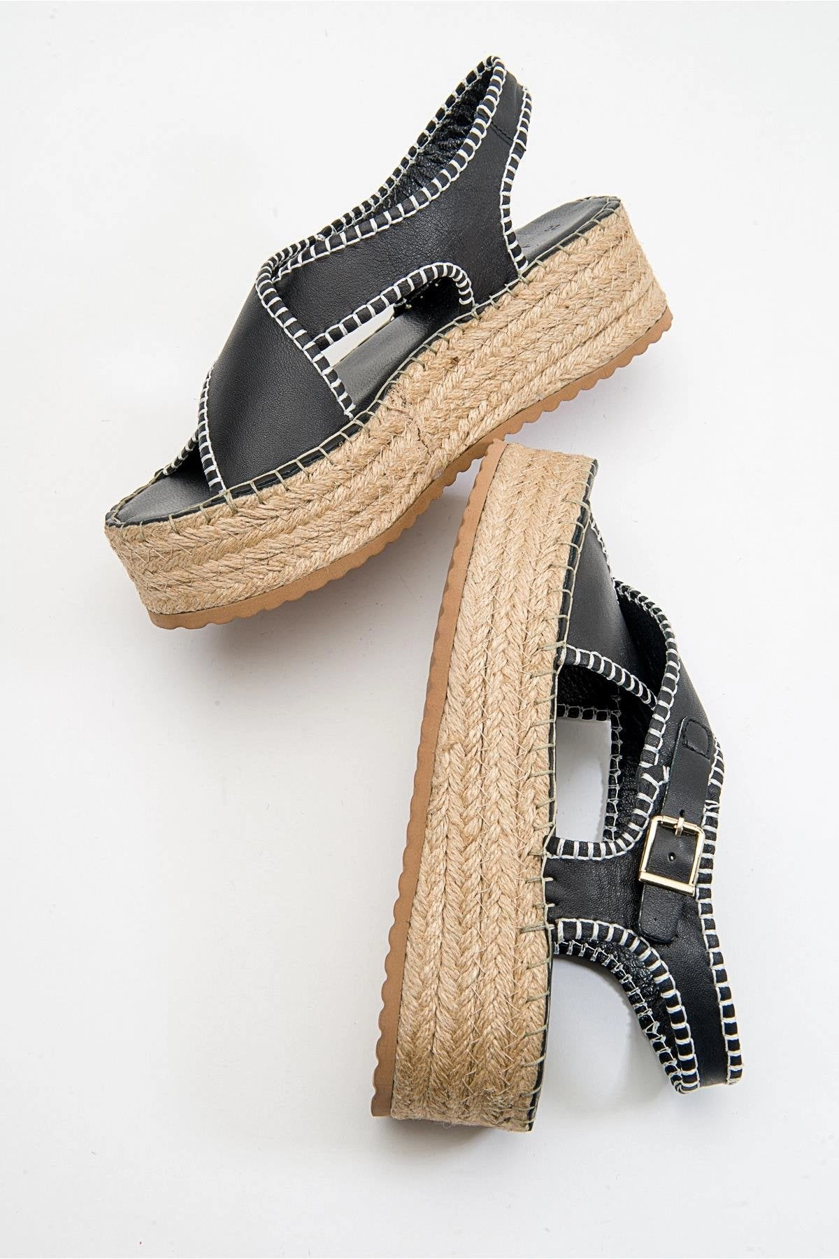 Forever & Always Womens Bellezza Leather Platform Sandals