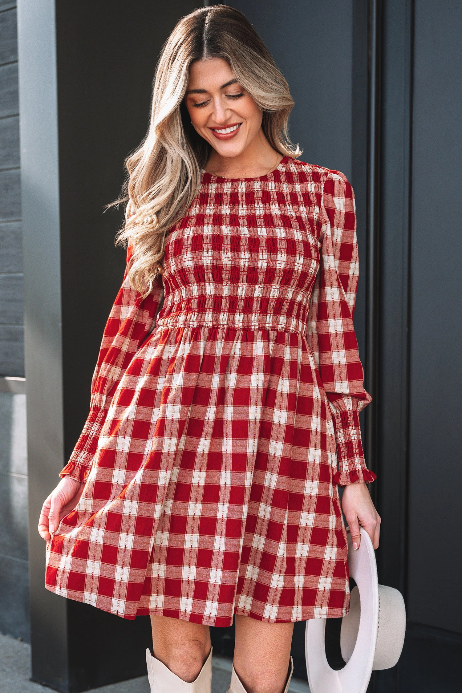 Threaded Pear Women's Amelia Puff Sleeve Mini Dress