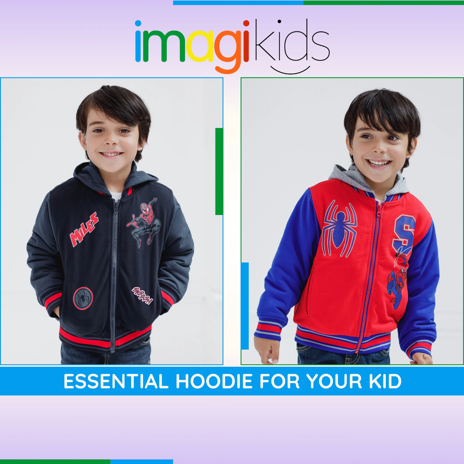 Marvel Spider-Man Boys' Varsity Hooded Bomber Jacket