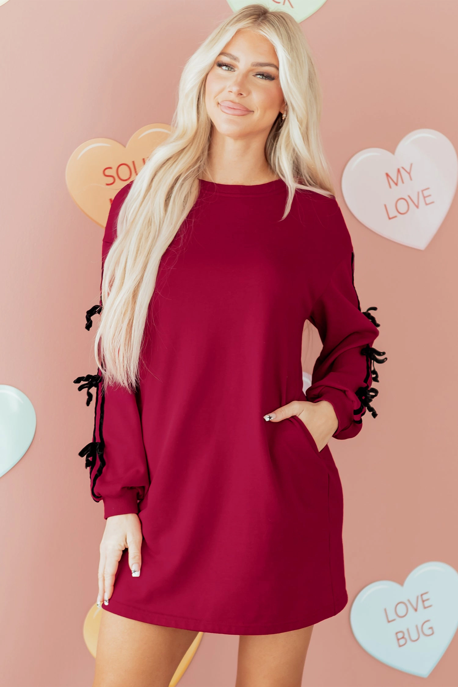 Threaded Pear Women's Priscilla Drop Shoulder Sweatshirt Dress