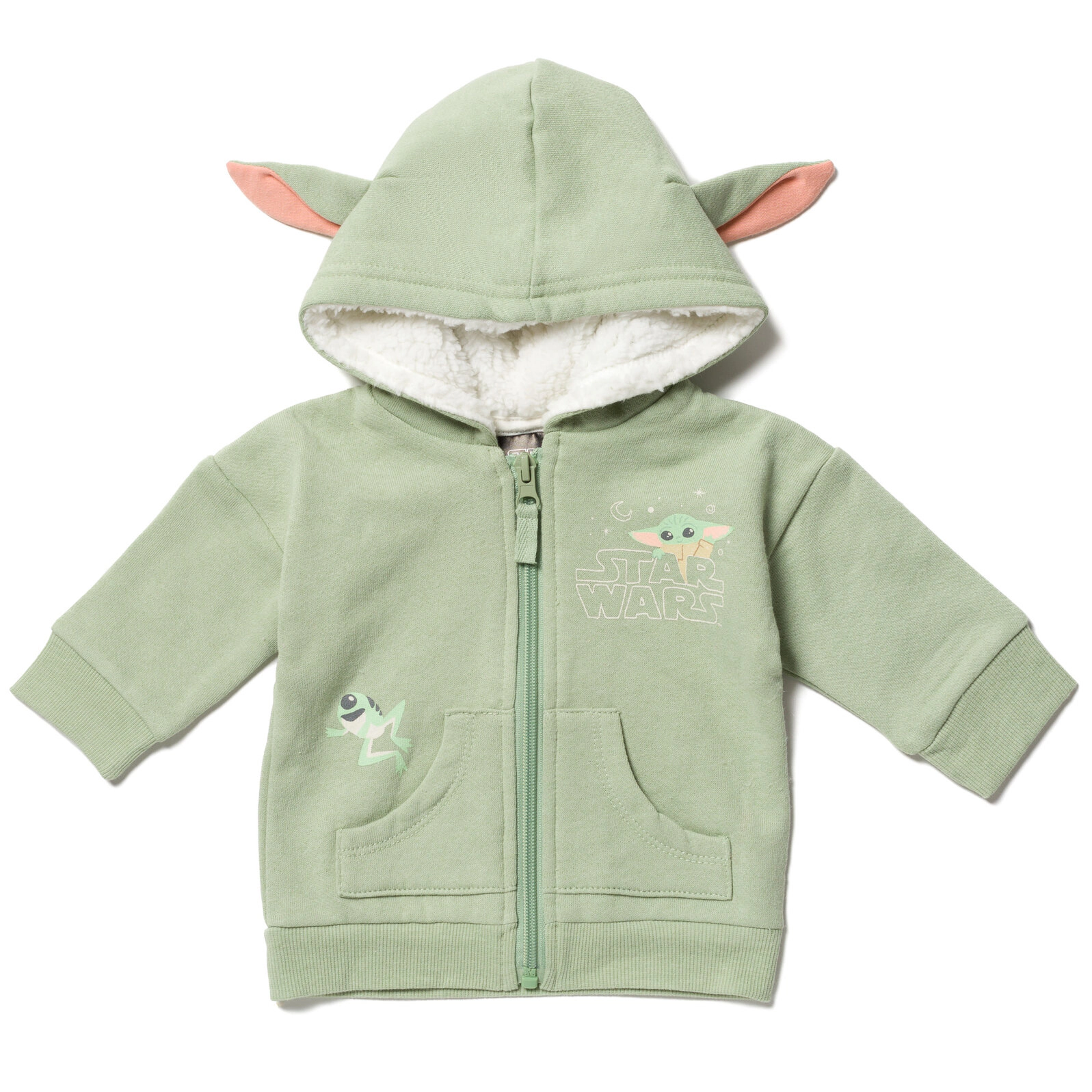 Star Wars The Mandalorian Grogu Cosplay Fleece Zip-Up Hoodie