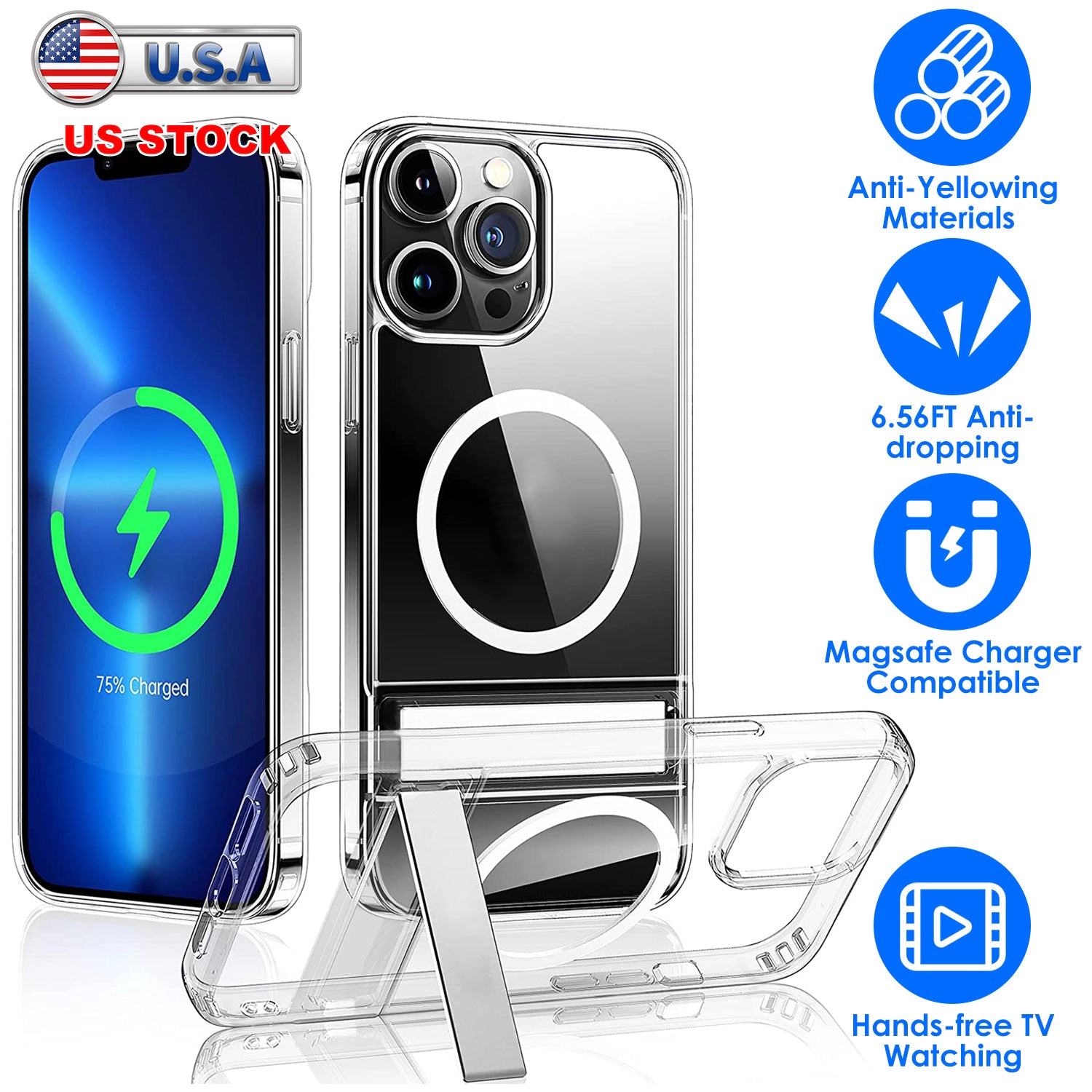 GBruno Magnetic Kickstand Clear Phone Case