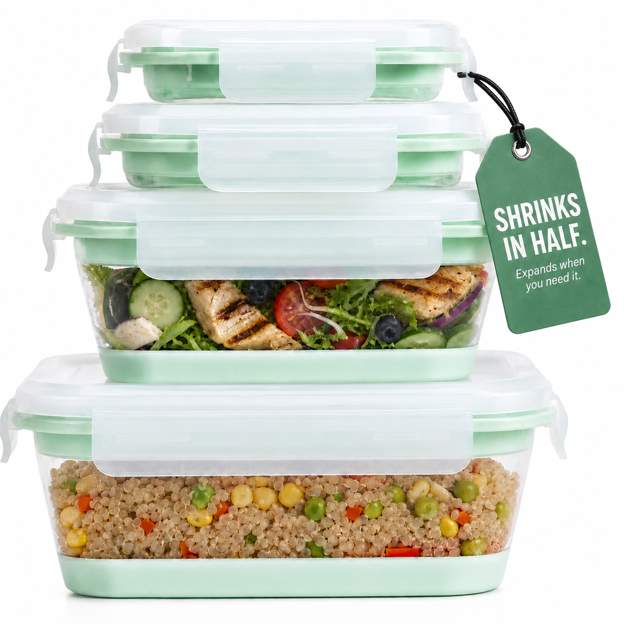 CHEFSPOT Collapsible Silicone Food Storage Containers 4 Pack