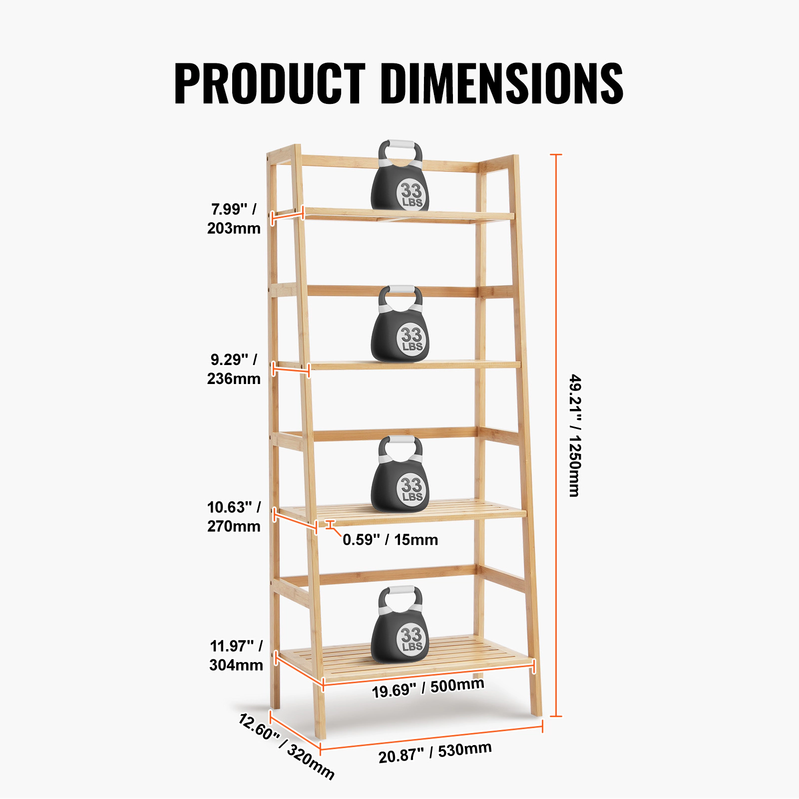 HONGGE Bamboo Bathroom Shelf Display Rack Organizer Freestanding Flower Plant Stand