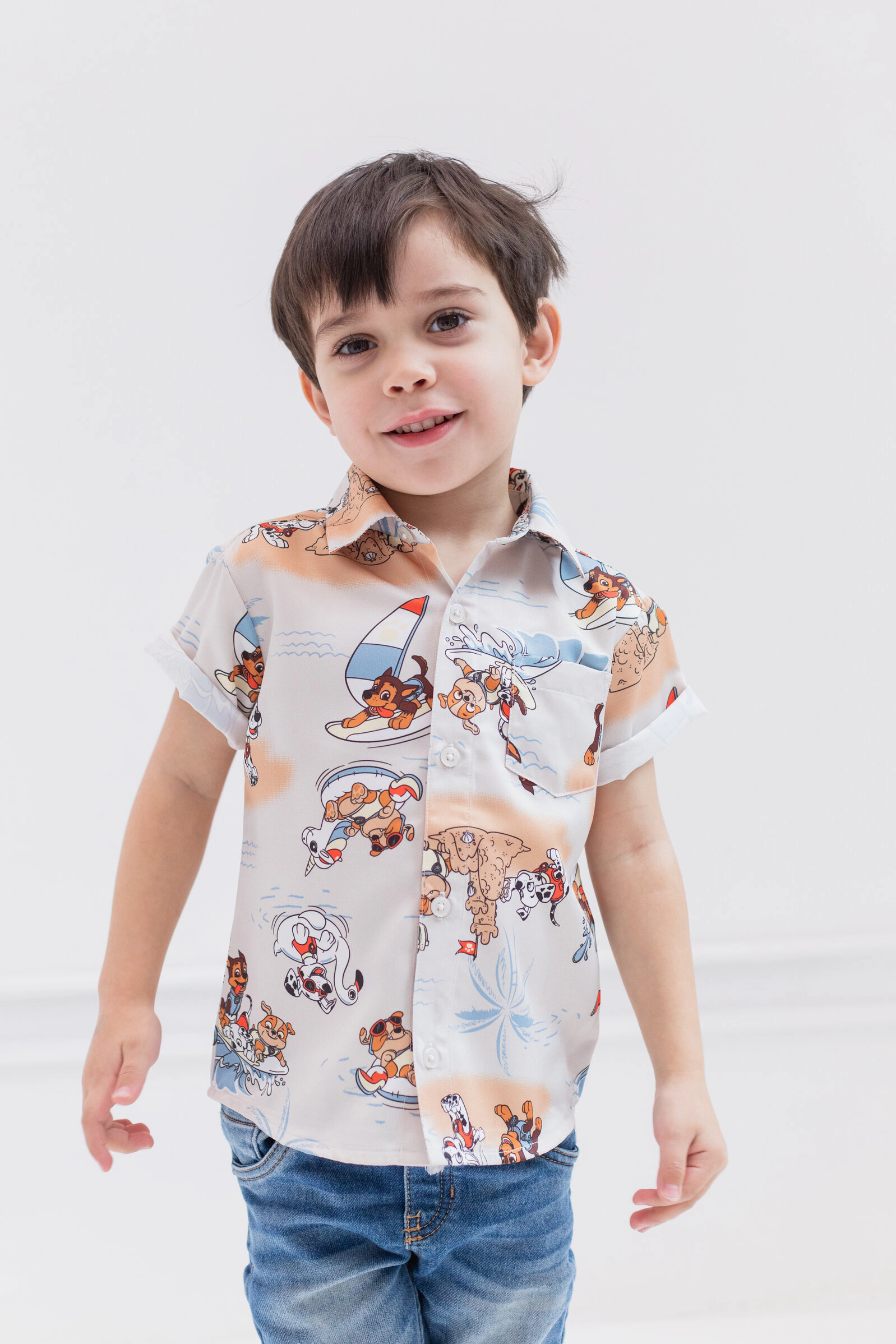 Paw Patrol Boys' Hawaiian Button-Down Shirt