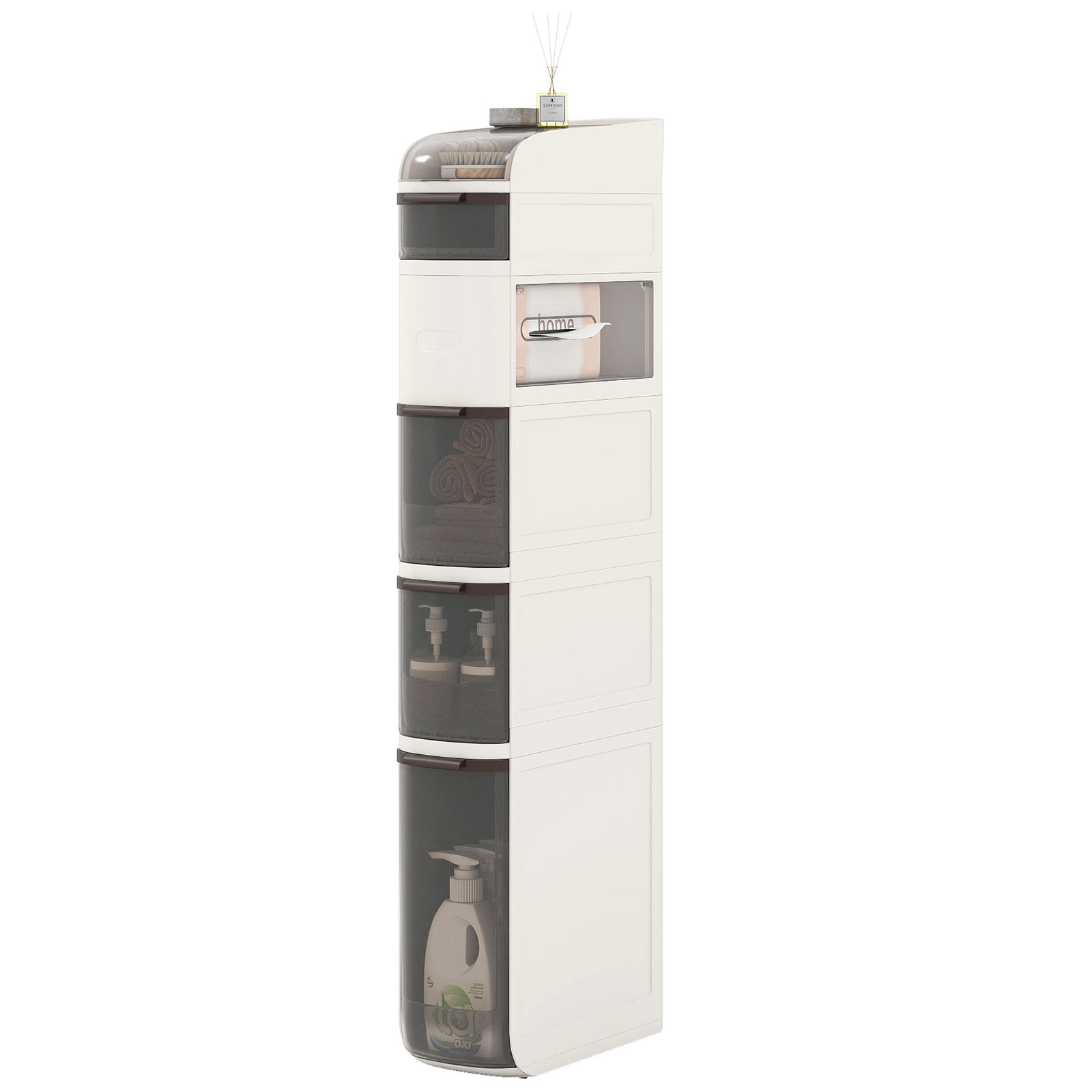 SlickBlue Slim Bathroom Storage Cabinet with Drawers and Wheels