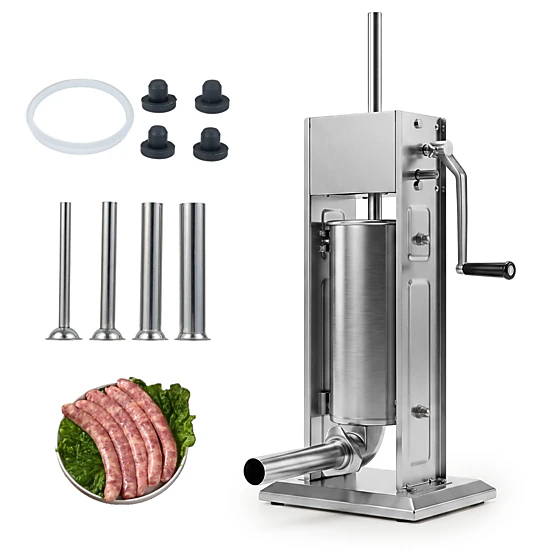 LJG Manual Sausage Stuffer with 2 Speeds & 4 Stuffing Tubes for Commercial Home