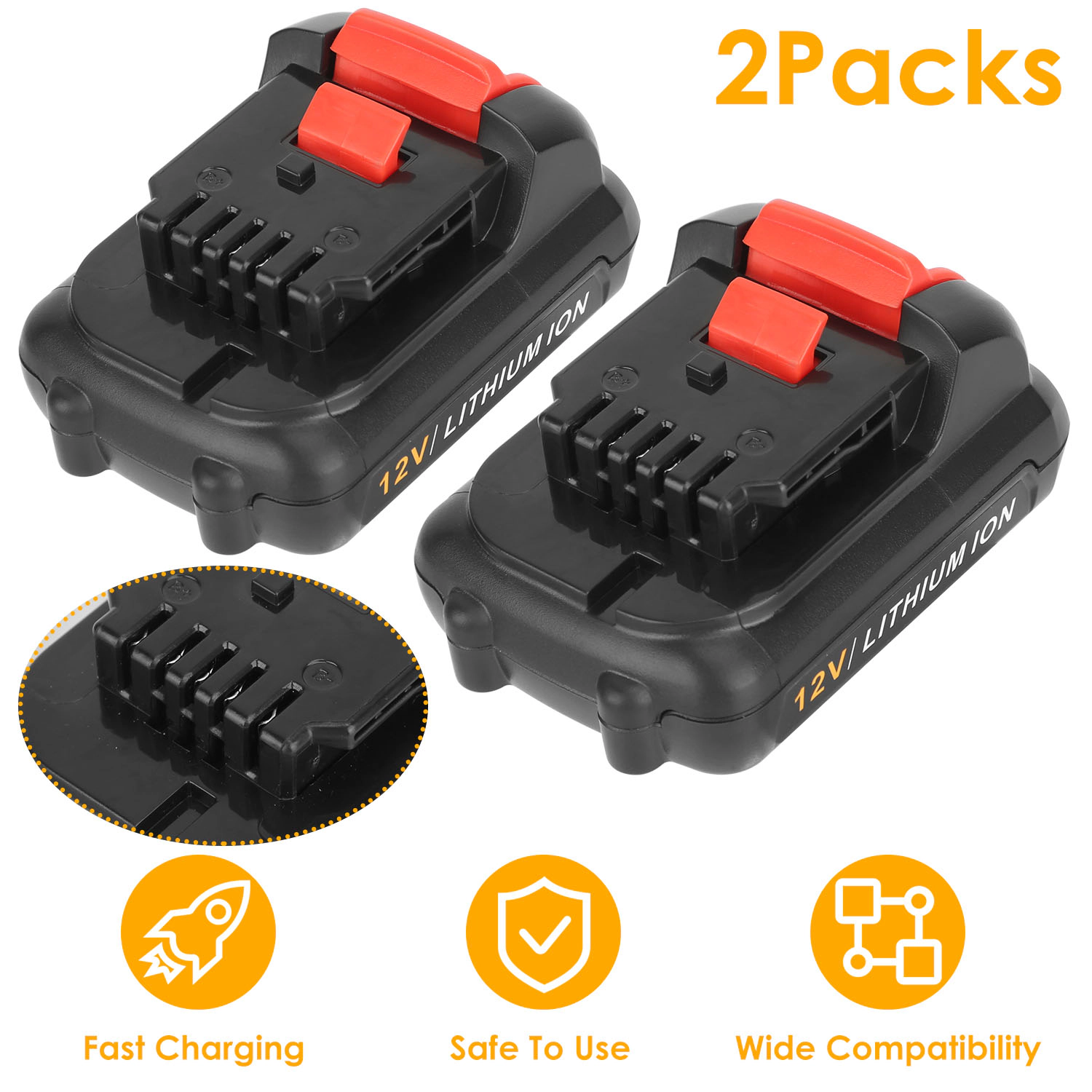 GBruno 2-Pack 12V Li-Ion Power Tool Battery
