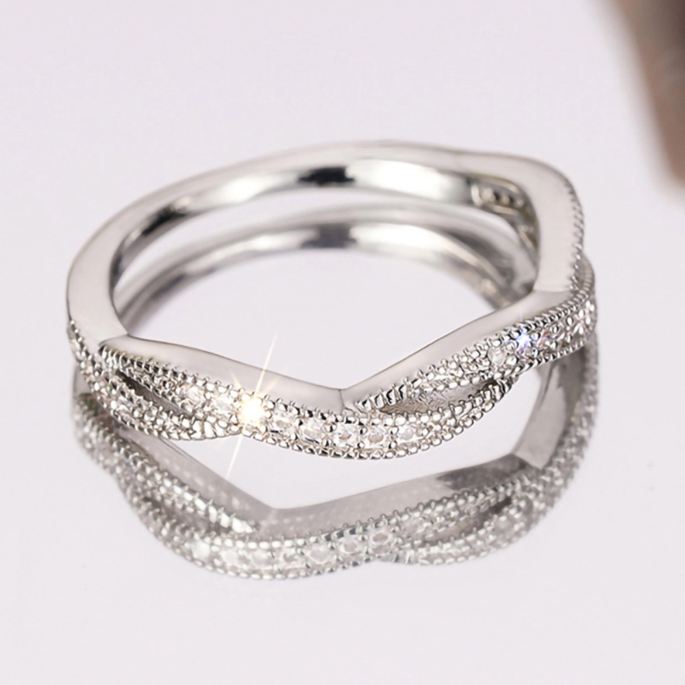 Wardrobe Whimsy Twisted Infinity Paved Cubic Zirconia Stacking Band Ring for Women