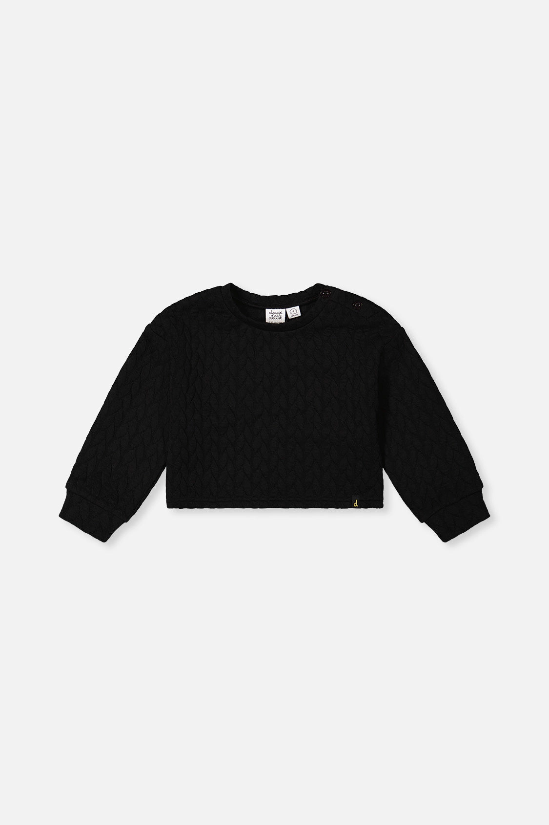 Deux par Girls Quilted Diamond Jacquard Sweatshirt