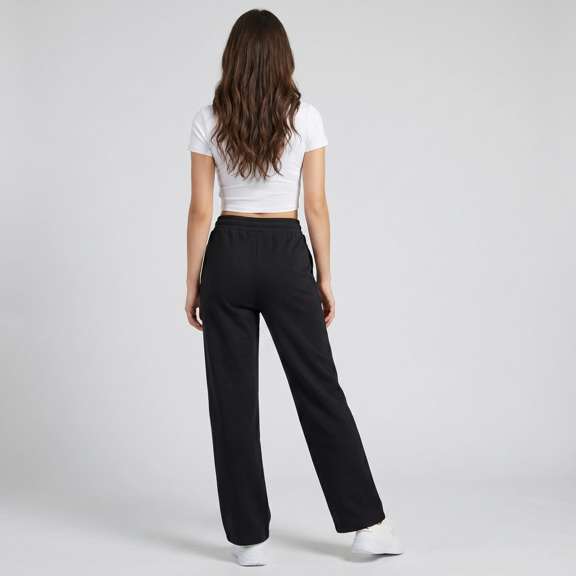 Anna-Kaci Women's High-Waist Drawstring Wide-Leg Pants with Elastic Waistband Soft Knit and Relaxed Straight Fit