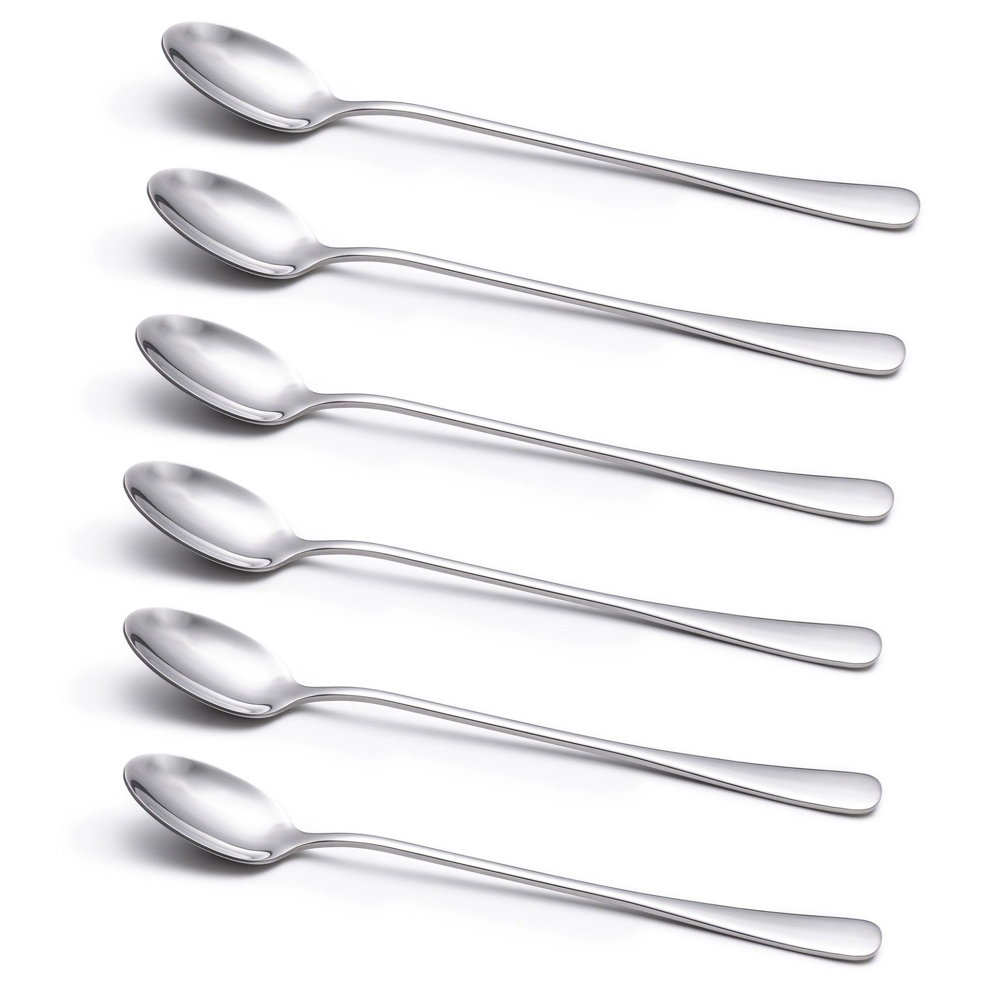 Alilang Women 6-Piece Long Handle Stainless Steel Coffee and Iced Tea Spoon Set