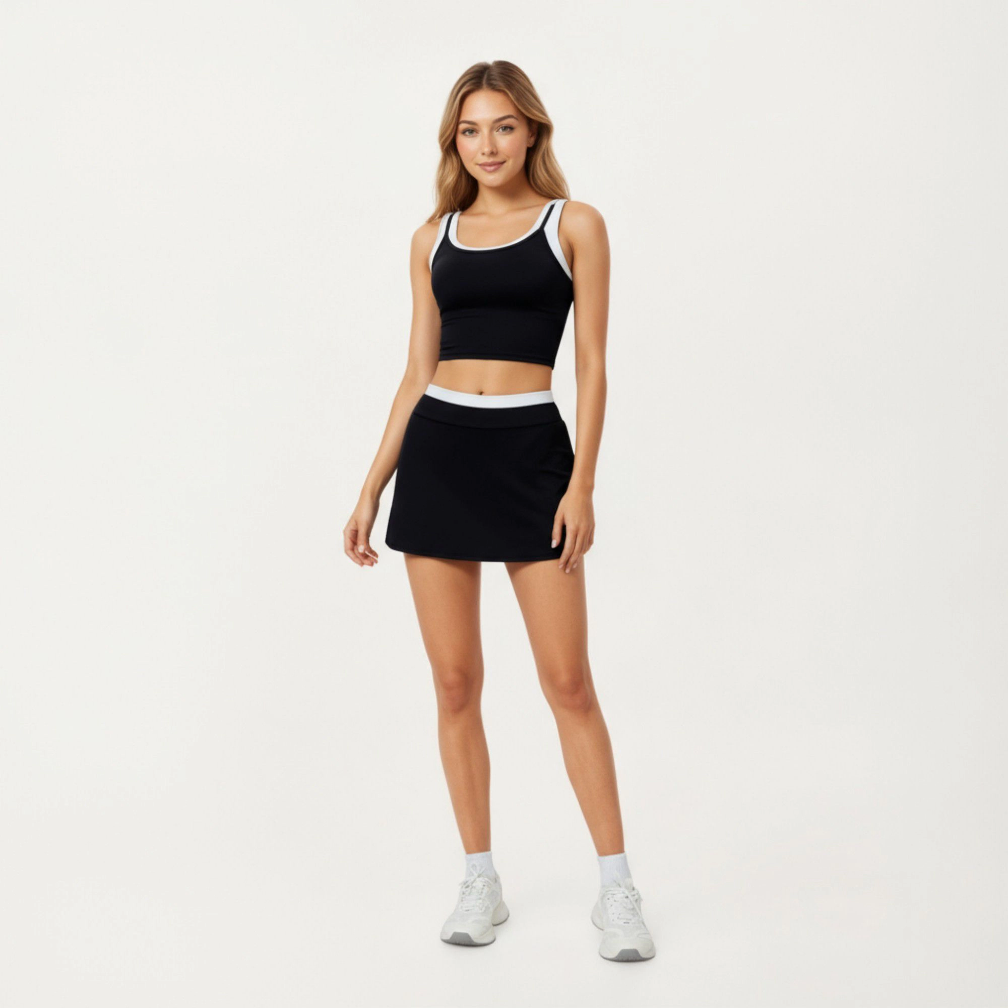 Anna-Kaci Women's High-Waist Active Skort with Wide Supportive Waistband and Smooth Stretch Performance Fabric
