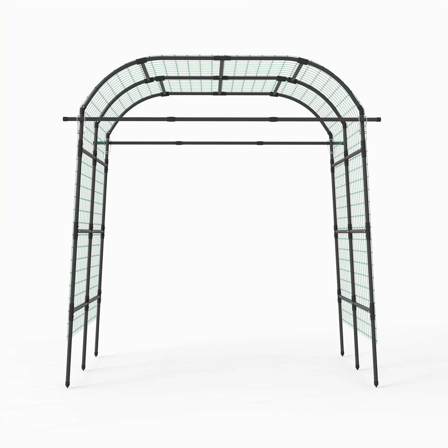 LJG 7.5 FT Tall Metal Garden Arch Trellis for Climbing Plants Outdoor