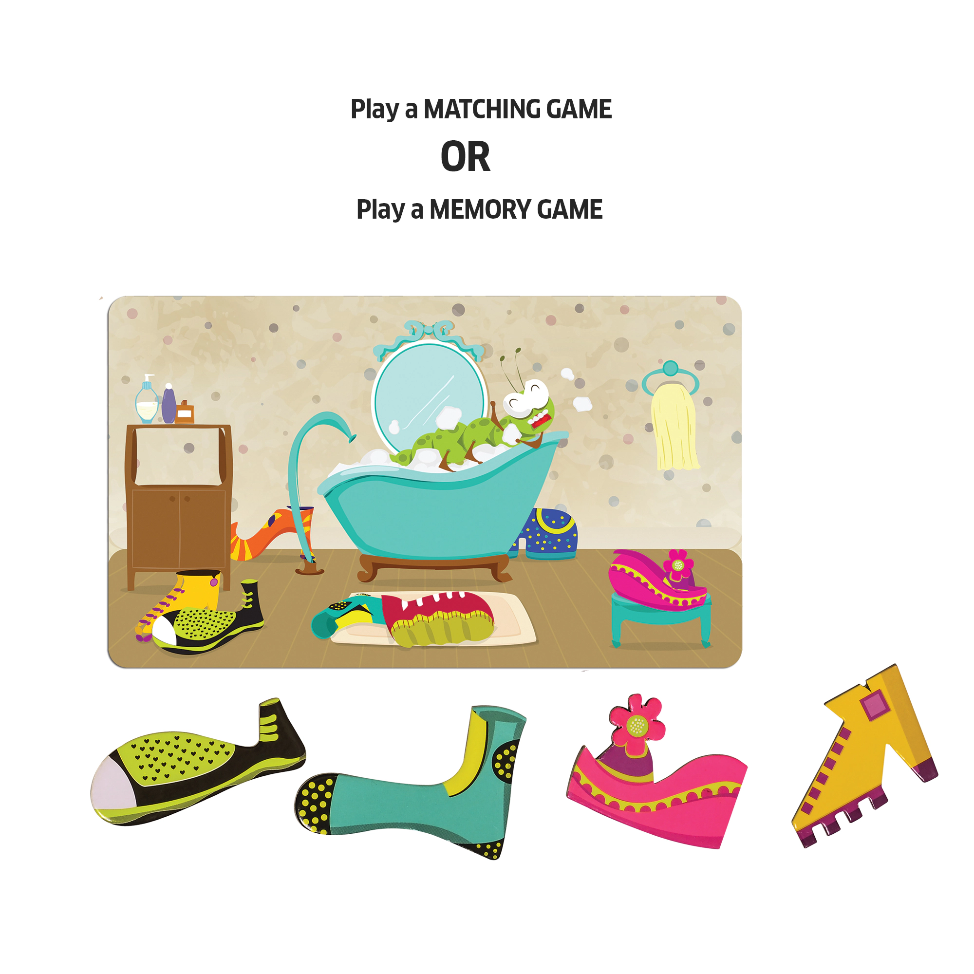 Chalk & Chuckles Caterpillar Clutter Memory Game - 1-4 Players