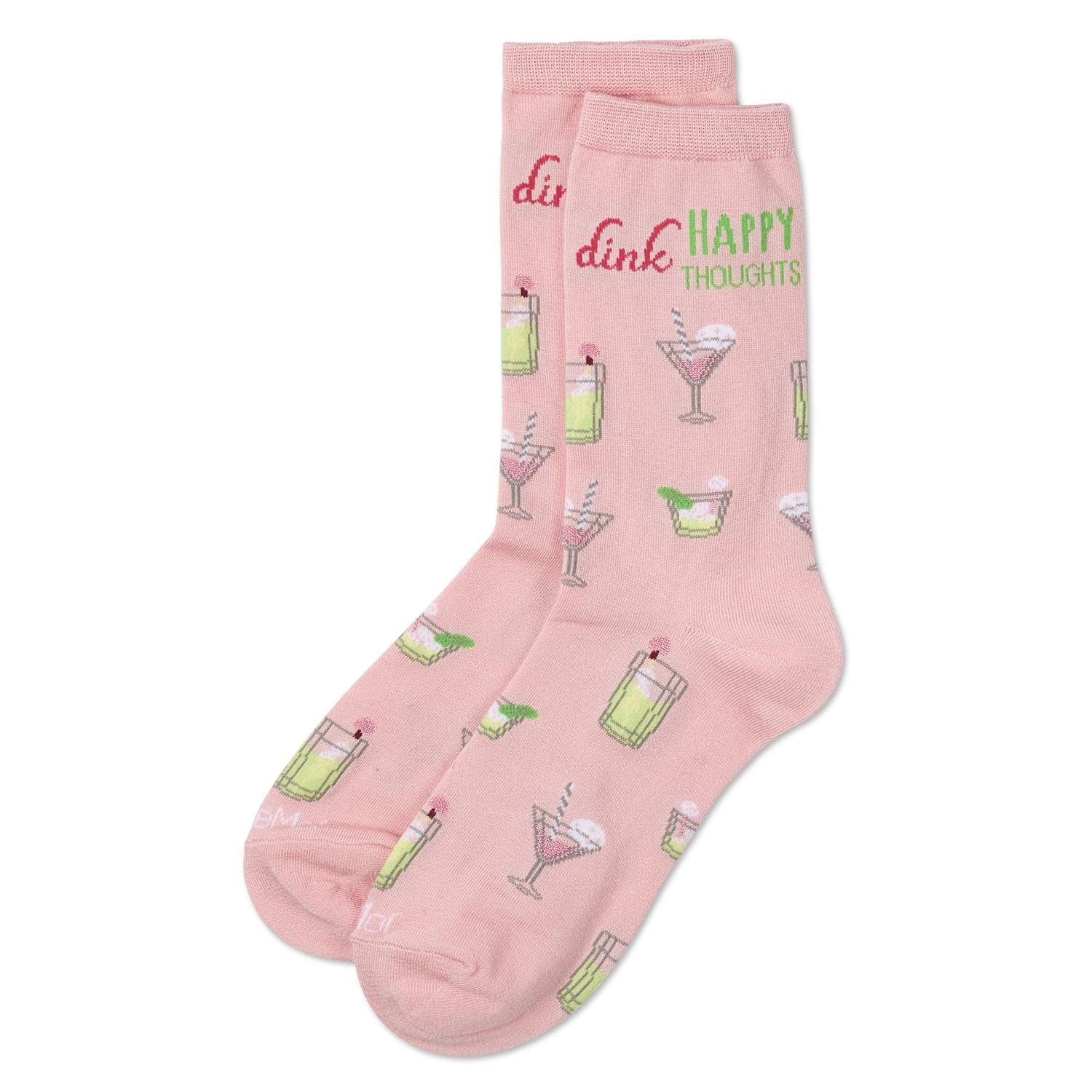 MeMoi Women's Drink Happy Thoughts Rayon From Bamboo Crew Socks