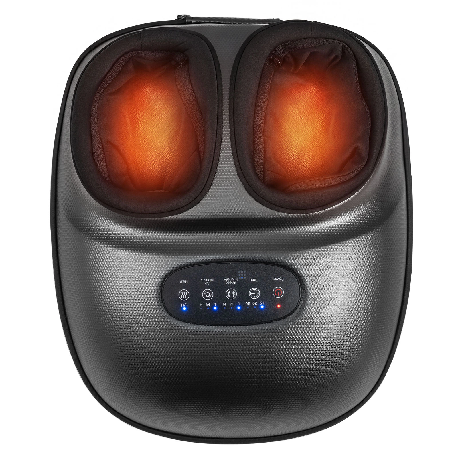 SUGIFT Black Shiatsu Foot Massager Machine with 2-Level Heat and Air Compression 15.5-in W 13-in D 7-in H