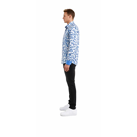 Elie Balleh Slim Fit Mens Floral Sport Button-Down Shirt