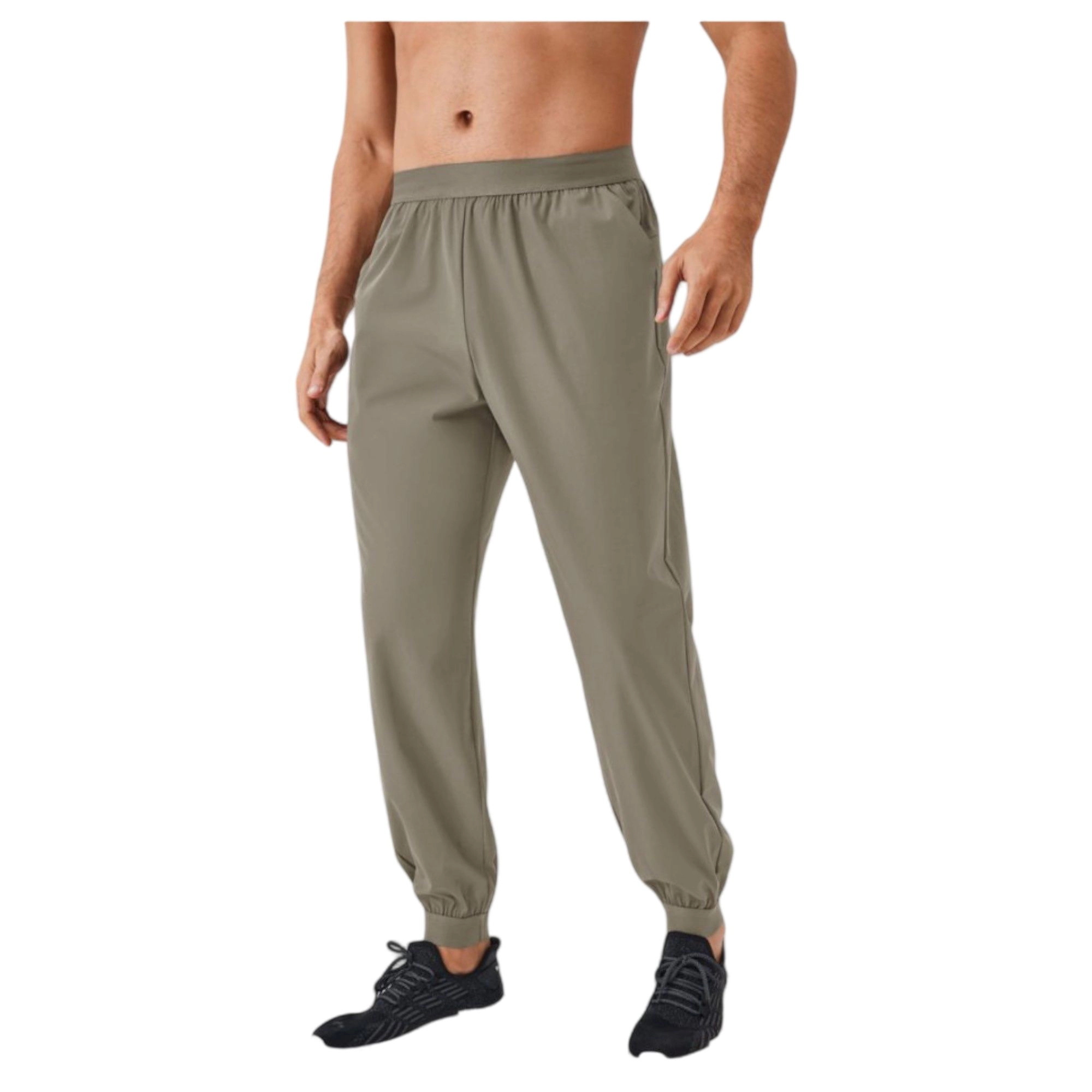 Anna-Kaci Men's Tapered Lounge Pants with Stretch Waistband and Elastic Cuffs