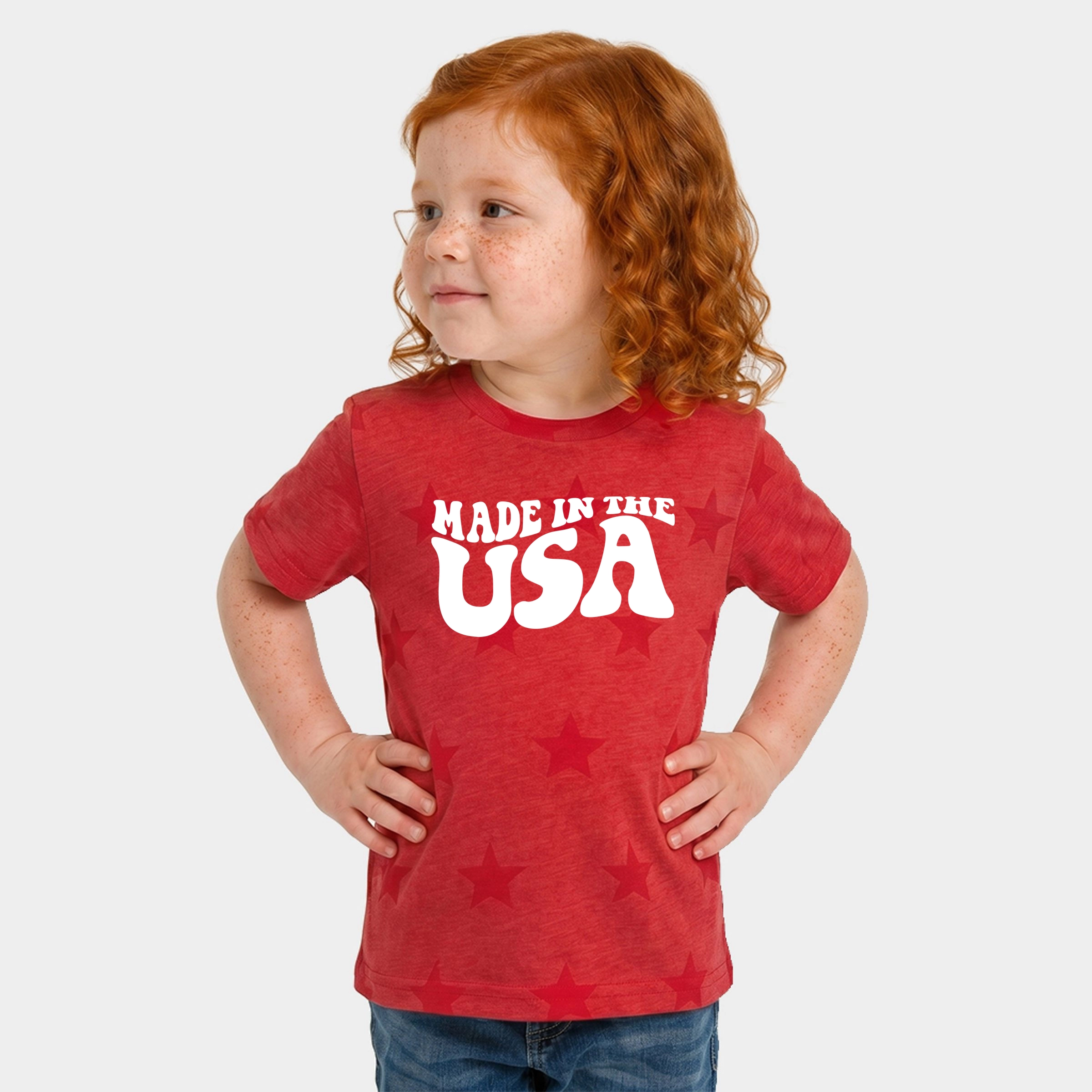 The Juniper Shop - Made USA Wavy Toddler Short Sleeve Star Tee